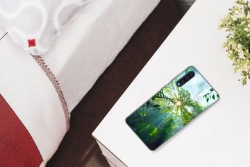 MuchoWow Handyhülle Die Sonne scheint durch die Wälder eines Regenwaldes in Malaysia, Handyhülle Samsung Galaxy A50, Smartphone-Bumper, Print, Handy