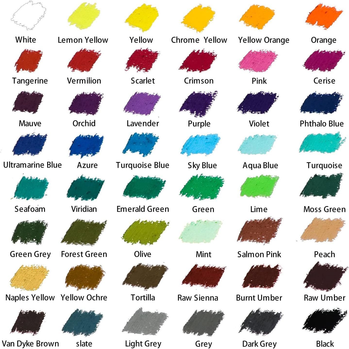 Mont Marte Pastellkreide Ölpastellkreide Set – 36 / 48 Stück – Weiche Ölkreide, Intensive Farben, hohe Pigmentierung –Ideal für Malerei & Zeichnungen – Bild 5 von 5