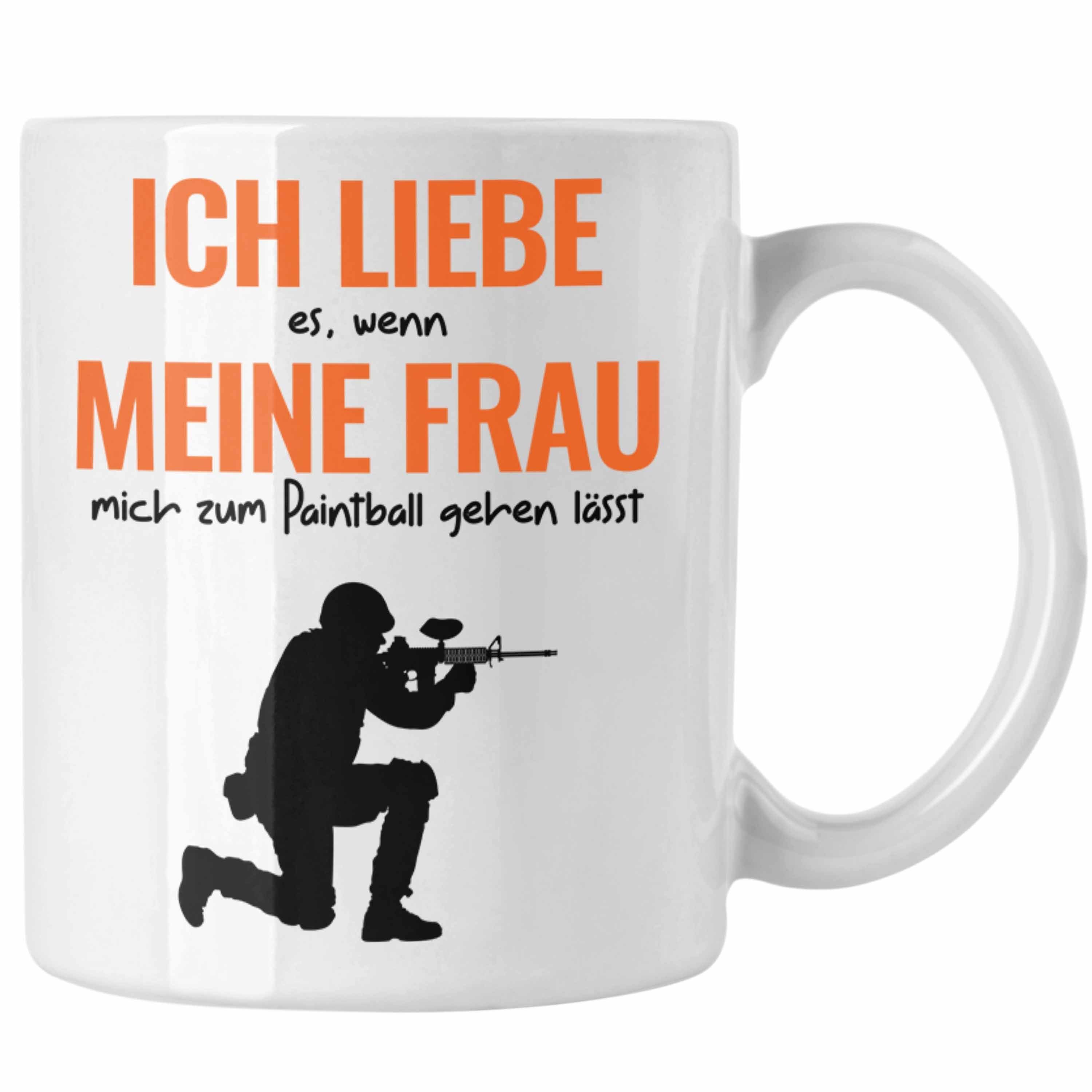 Trendation Tasse Trendation - Paintball Tasse Geschenk Männer Paintballspieler Geschenkidee Lustig Weiss