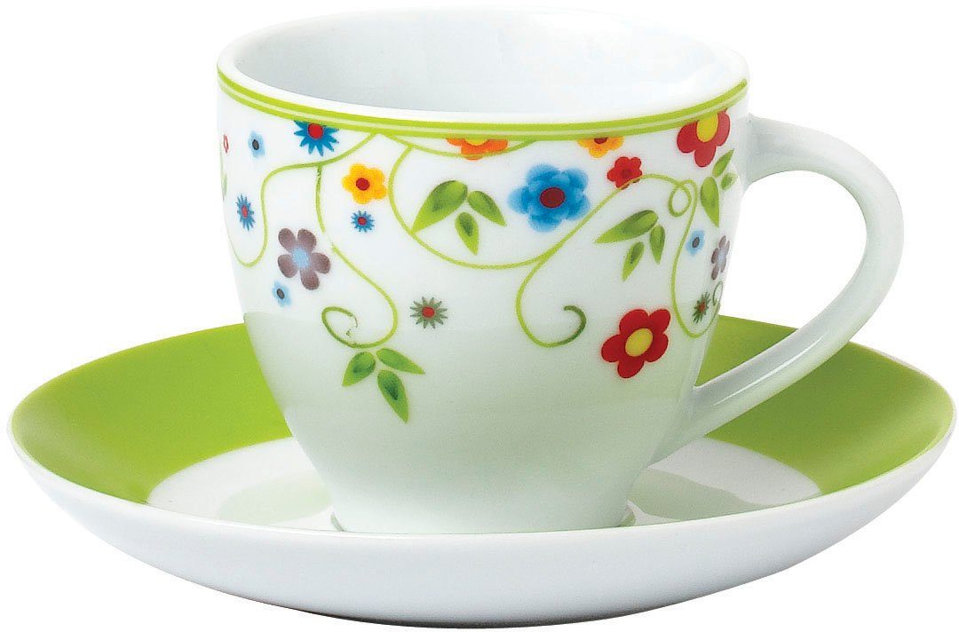 van Well Untertasse Teller Set, Vario, (6 St), Porzellan, spülmaschinen- und mikrowellengeeignet, Ø 14,5 cm