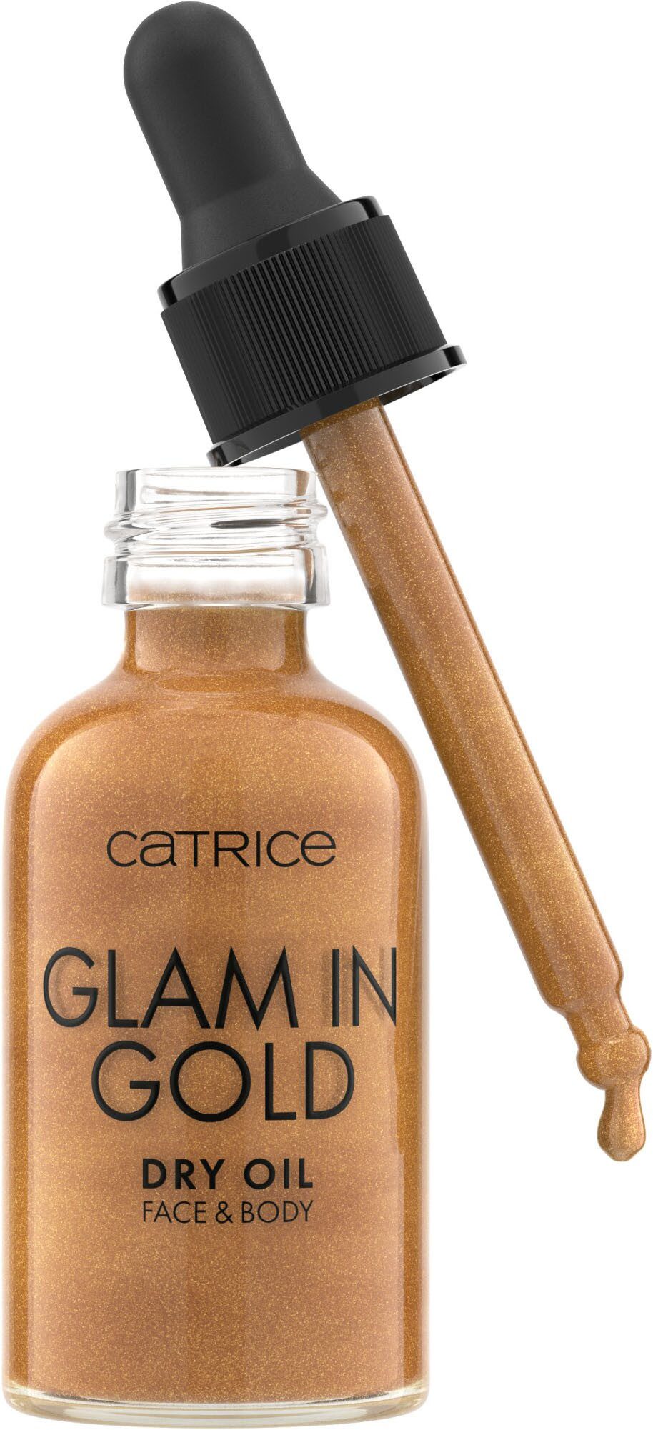 Catrice Highlighter Glam In Gold Dry Oil, Pflegender Effekt für seidig-glatte Haut, floraler Duft