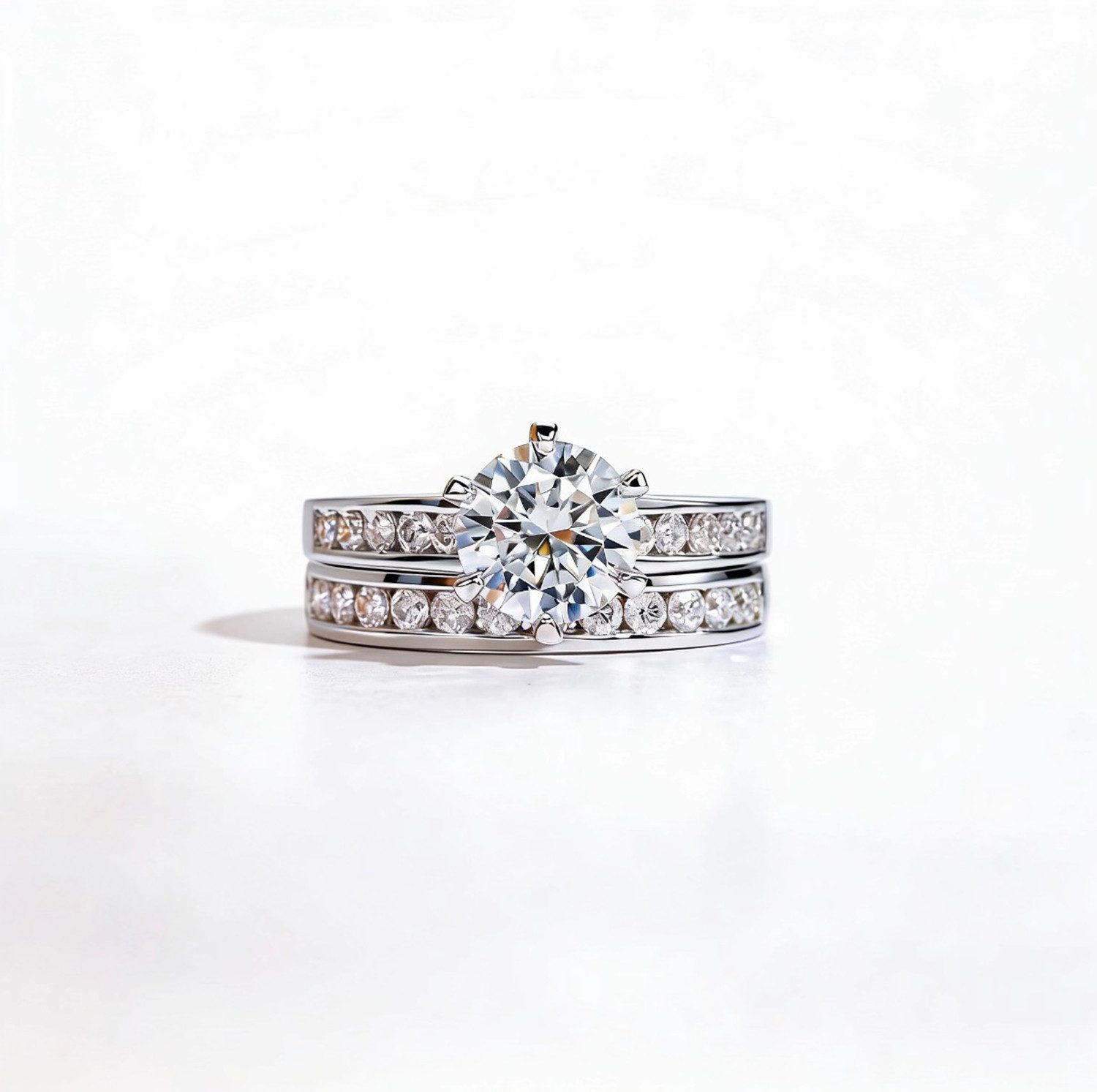 Jumpeak Diamantring 14k 1ct runder Diamant in Pavé-Fassung, Damenring mit echtem Diamant, E, vs1, 3EX, IGI-Zertifikat Damen-Diamantring, Hochzeitsgeschenk