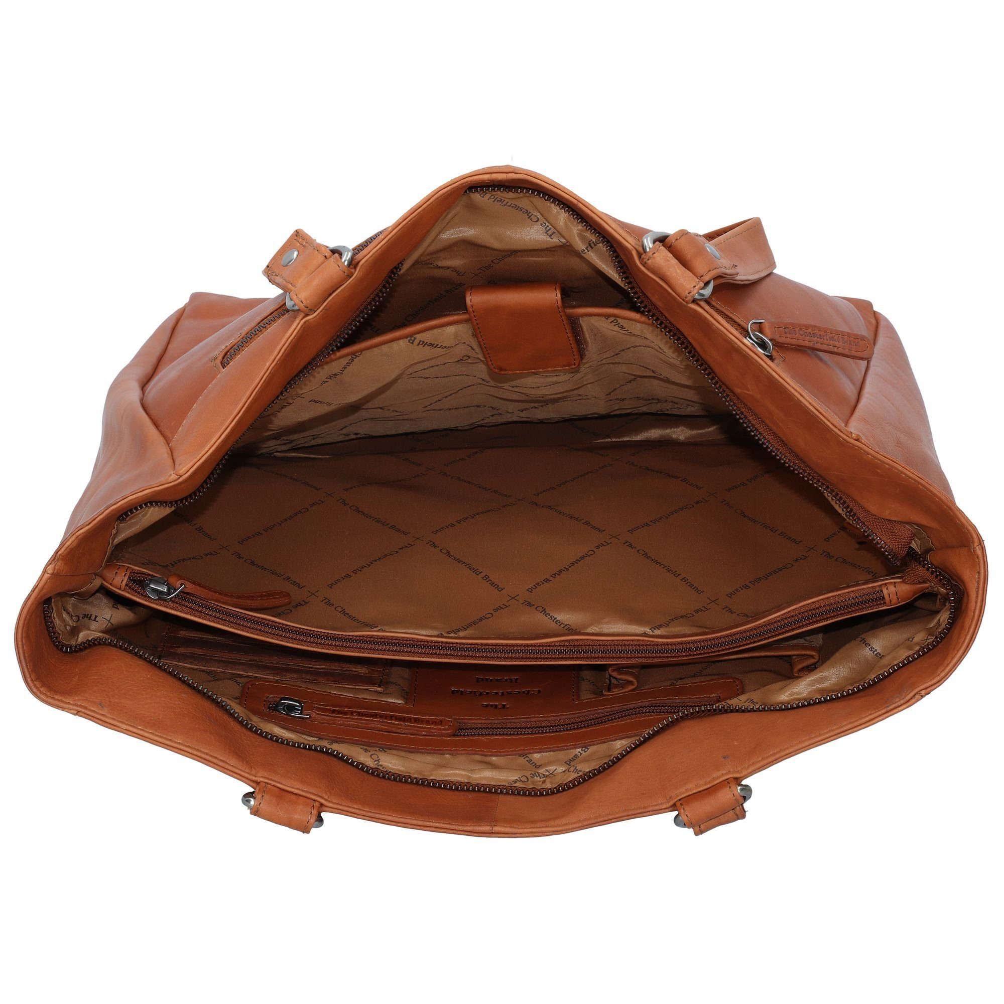 Wax cognac Schultertasche Leder Brand Chesterfield Pull Up, The