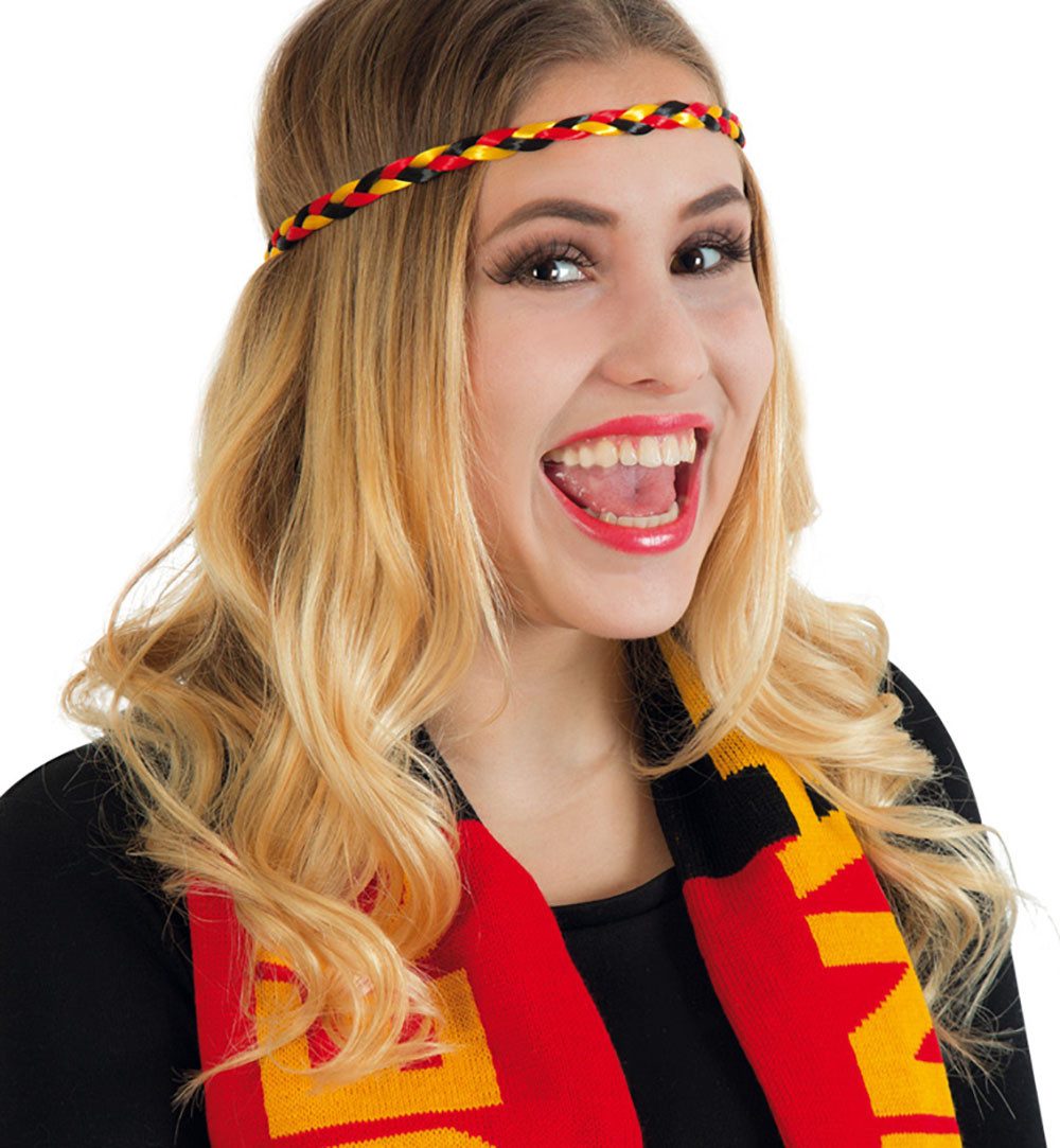Fries Haarband Deutschland Fan Haarband Schwarz Rot Gold Fan Kostüm EM WM Party, Deutschlandfarben
