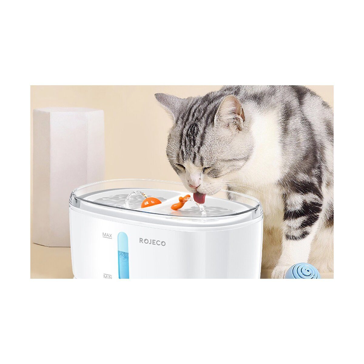 ROJECO Wasserspender Rojeco Kabelloser Trinkbrunnen 2,5L für Katzen & Hunde günstig online kaufen