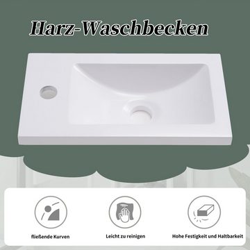 OKWISH Waschbeckenunterschrank Badezimmerschrank, mit Waschtischunterschrank 40 cm (Waschtischunterschrank hängend weiß und grün)