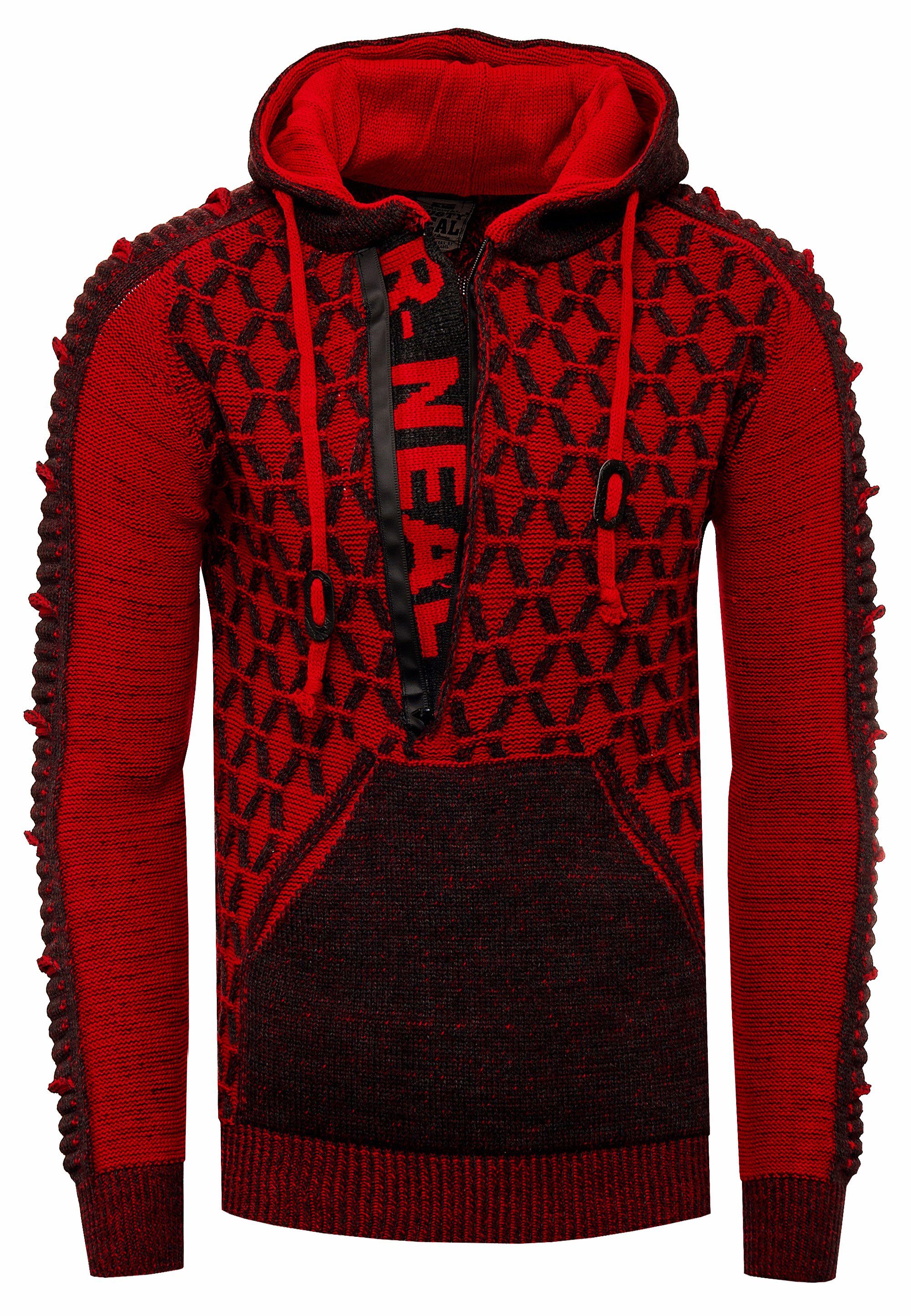 rot-anthrazit Neal Kapuzensweatshirt ausgefallenem Design Rusty in