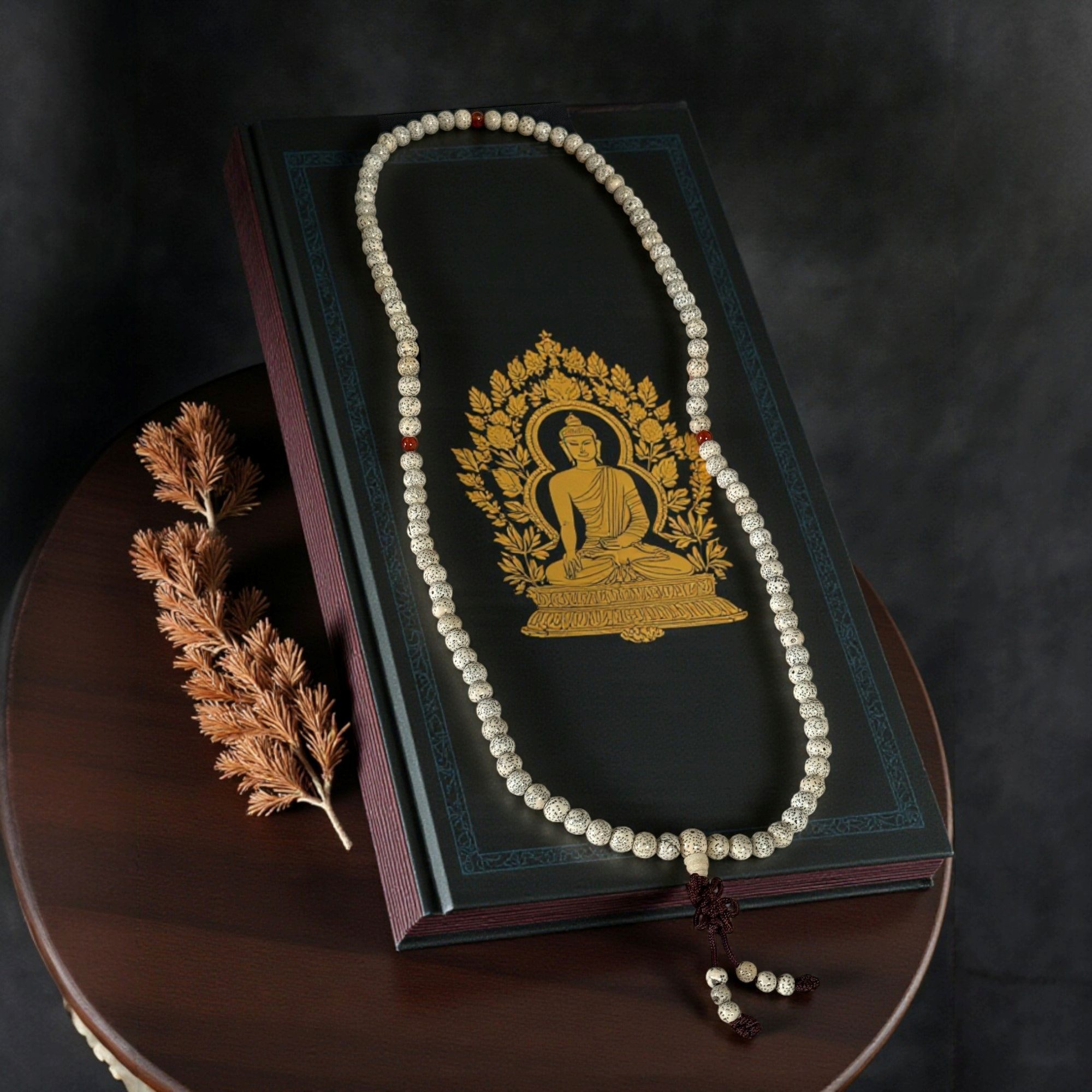 Asien LifeStyle Perlenkette Gebetskette Mala aus Lotussamen, 8 mm