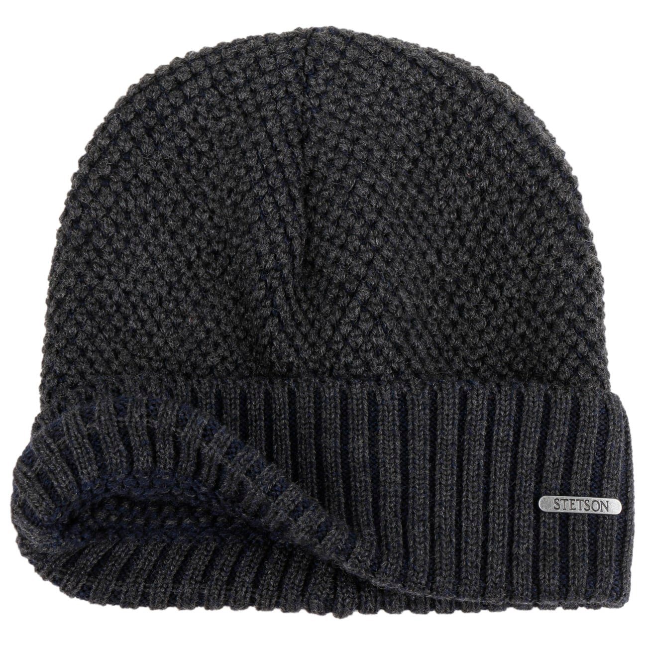 Stetson Beanie (1-St) Strickmütze Italy Made mit Umschlag, in anthrazit