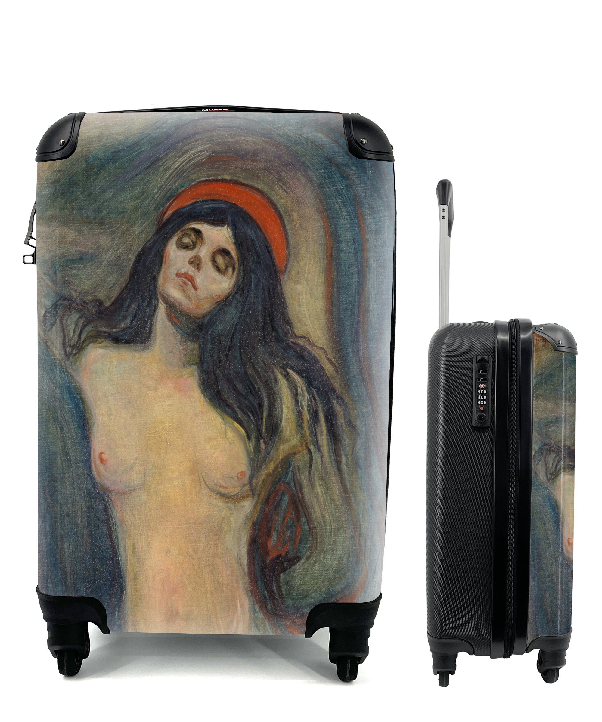 MuchoWow Handgepäckkoffer Madonna - Edvard Munch, 4 Rollen, Reisetasche mit rollen, Handgepäck für Ferien, Trolley, Reisekoffer