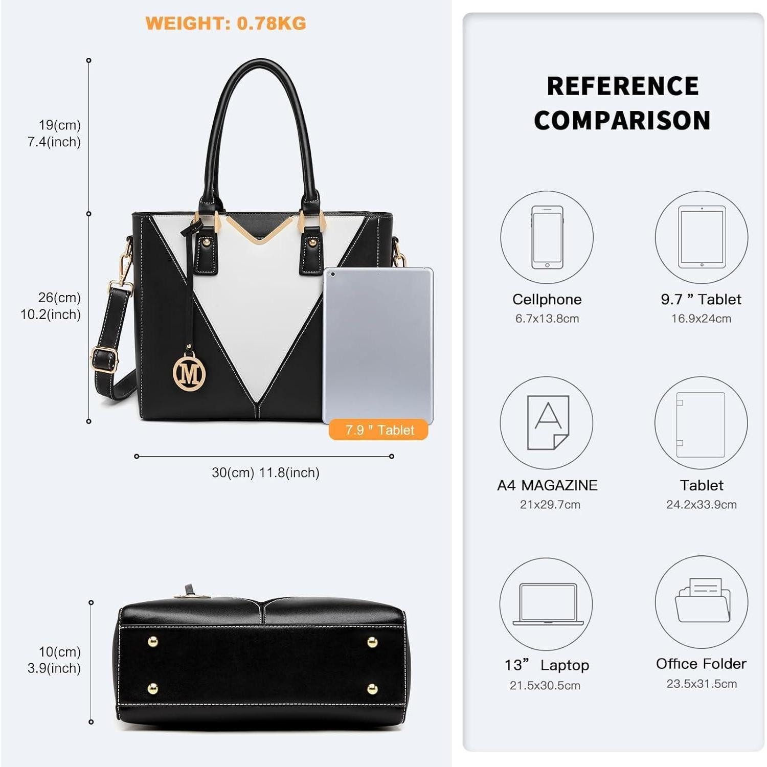 LuxusKollektion Handtasche Damen Handtasche Schultertasche Shopper Schwarz Ledertasche Set