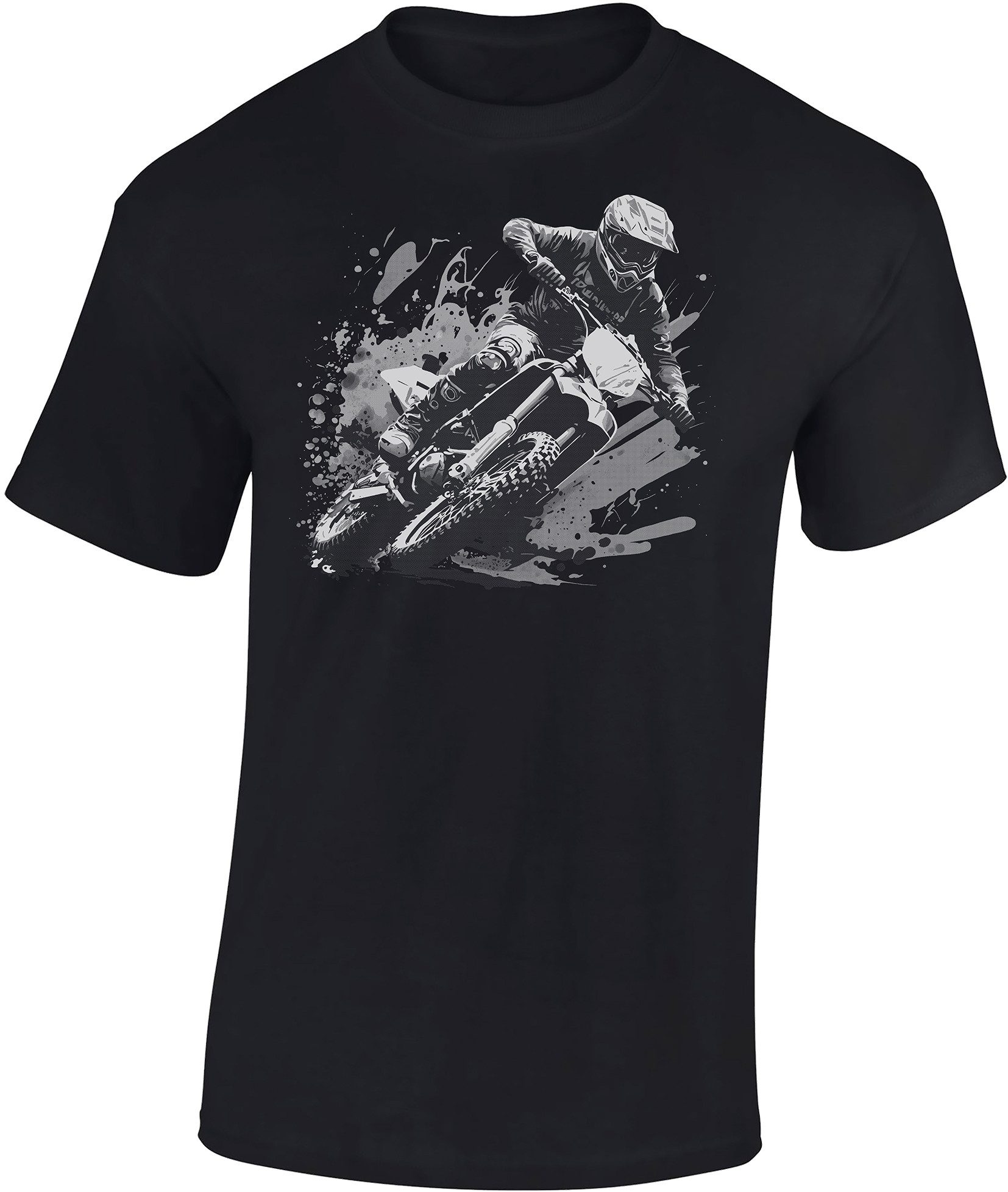 Baddery Print-Shirt Motocross T-Shirt: "Dirt Rush" - Motorrad Biker T-Shirt günstig online kaufen
