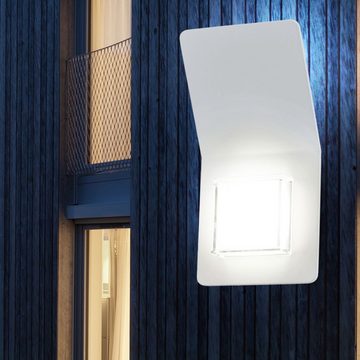 etc-shop Außen-Wandleuchte, LED-Leuchtmittel fest verbaut, Warmweiß, 2er Set LED Außen Wand 5 Watt Leuchte Balkon Garagen Beleuchtung