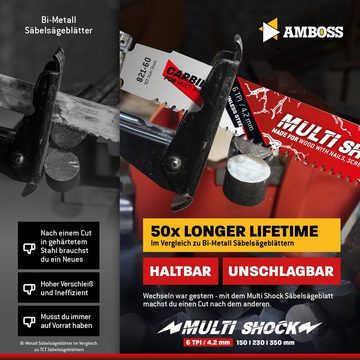 Amboss Werkzeuge Sägeblatt 3x Amboss Multi Shock Säbelsägeblatt Länge 300 mm