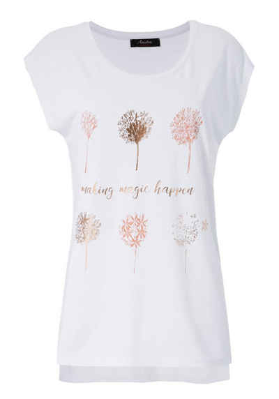 Aniston CASUAL T-Shirt mit Frontdruck, teilweise glitzernder Folienprint