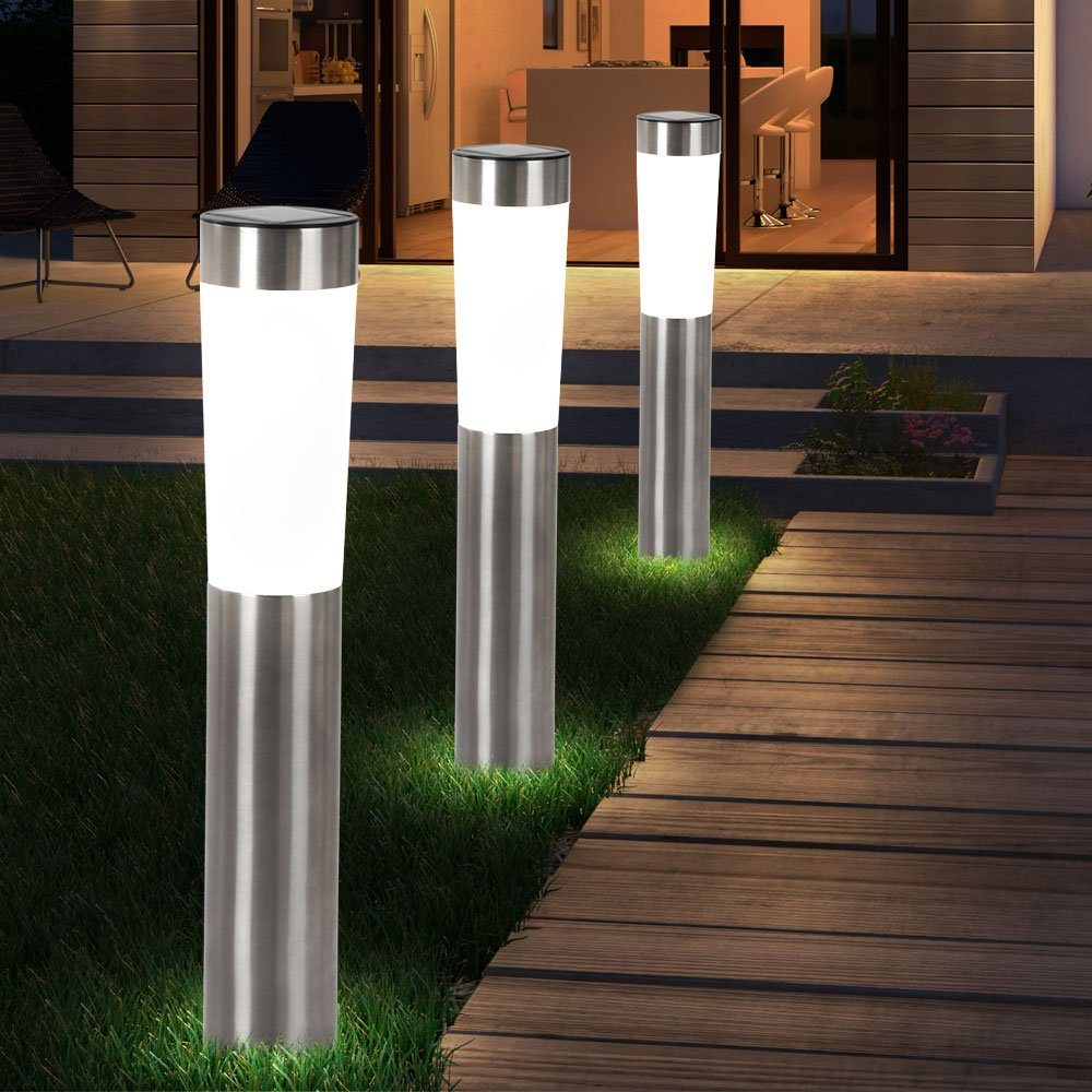 Gartenleuchte, Strahler LED Außen 2er Steck etc-shop fest Leuchten Solar LED verbaut, Set LED-Leuchtmittel Stand Beleuchtungen