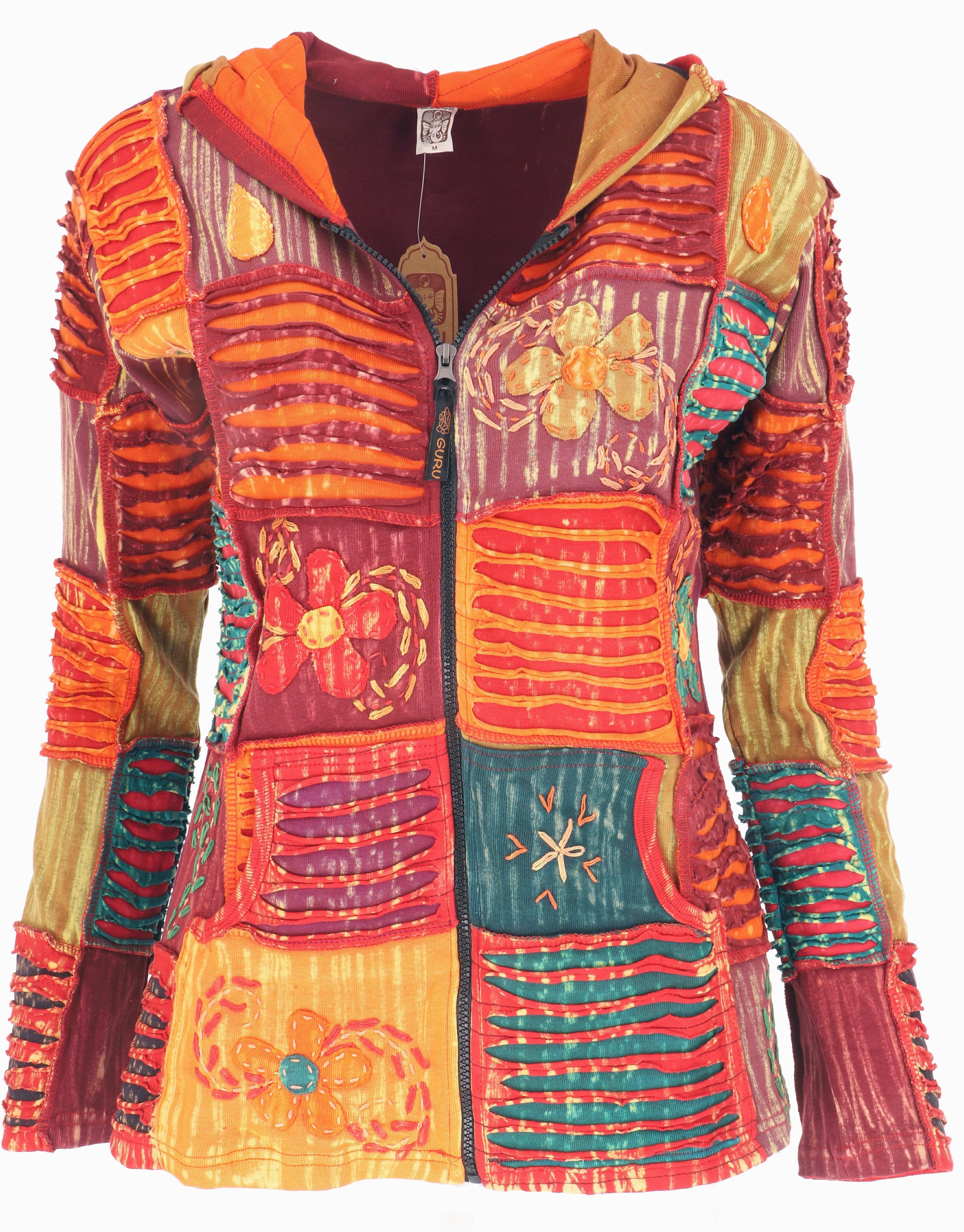 Guru-Shop Langjacke Bunte Patchwork Jacke, Boho günstig online kaufen