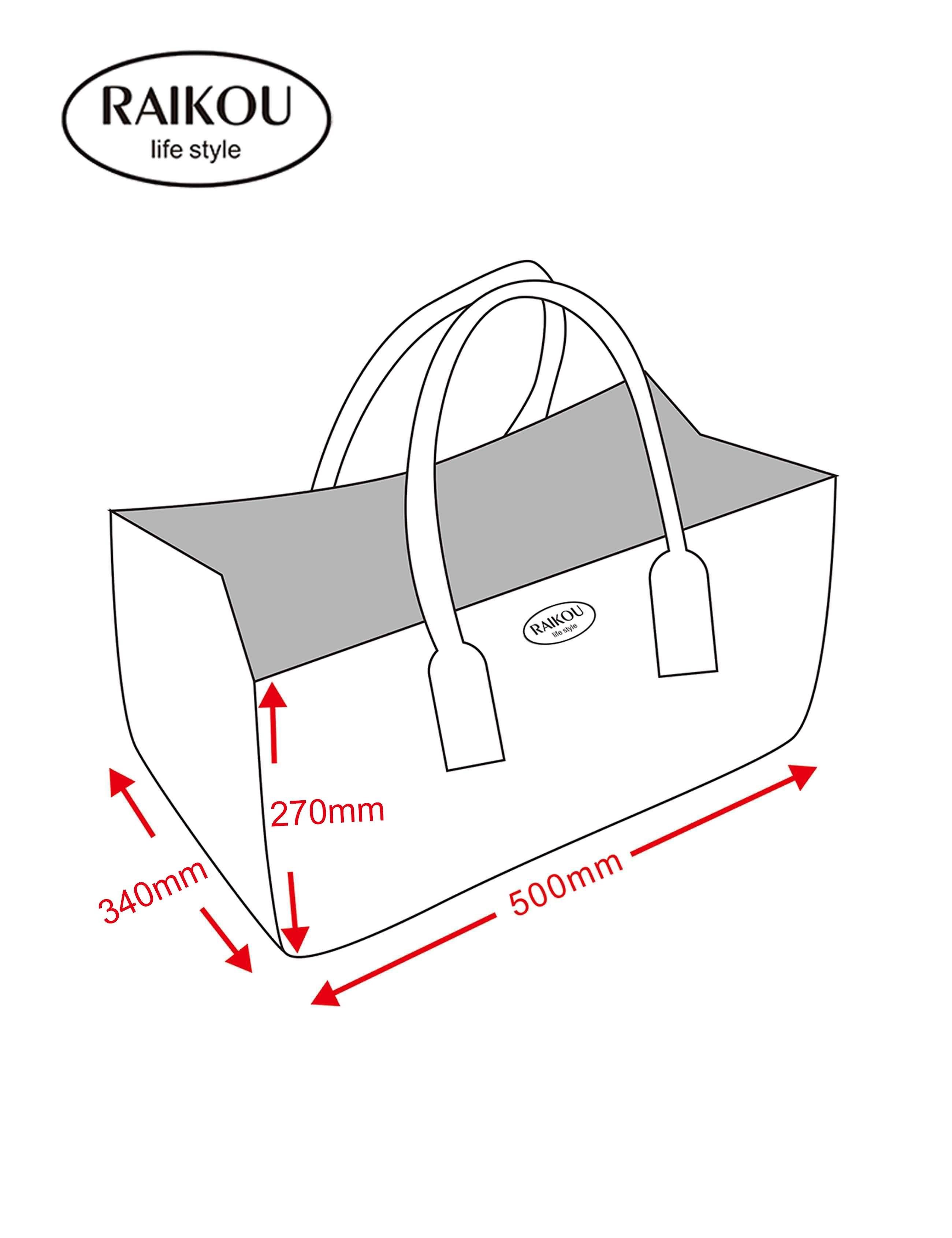 RAIKOU Einkaufsshopper Filztasche Kaminholztasche Spielzeugaufbewahrung 5 mm dicke Filze, für Einkaufs Kamin Holz Zeitungsholz Spielzeug – Bild 3 von 4
