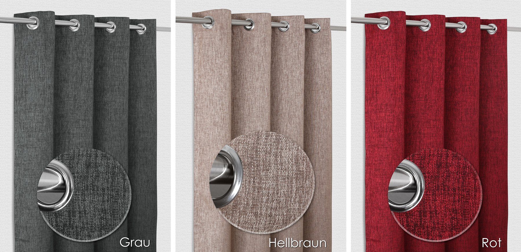 Beautex Vorhang Ösenvorhang, Gardine mit Ösen 140x245 cm, Ösenschal blickdicht (1 St), Ösen, blickdicht