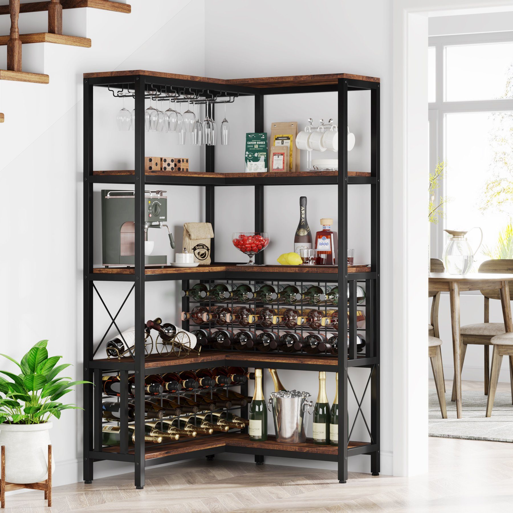 Weinregal Aus Bambus – Vielseitiges Bar-Regal Mit Stauraum, Platzsparend & Einfach Montiert
