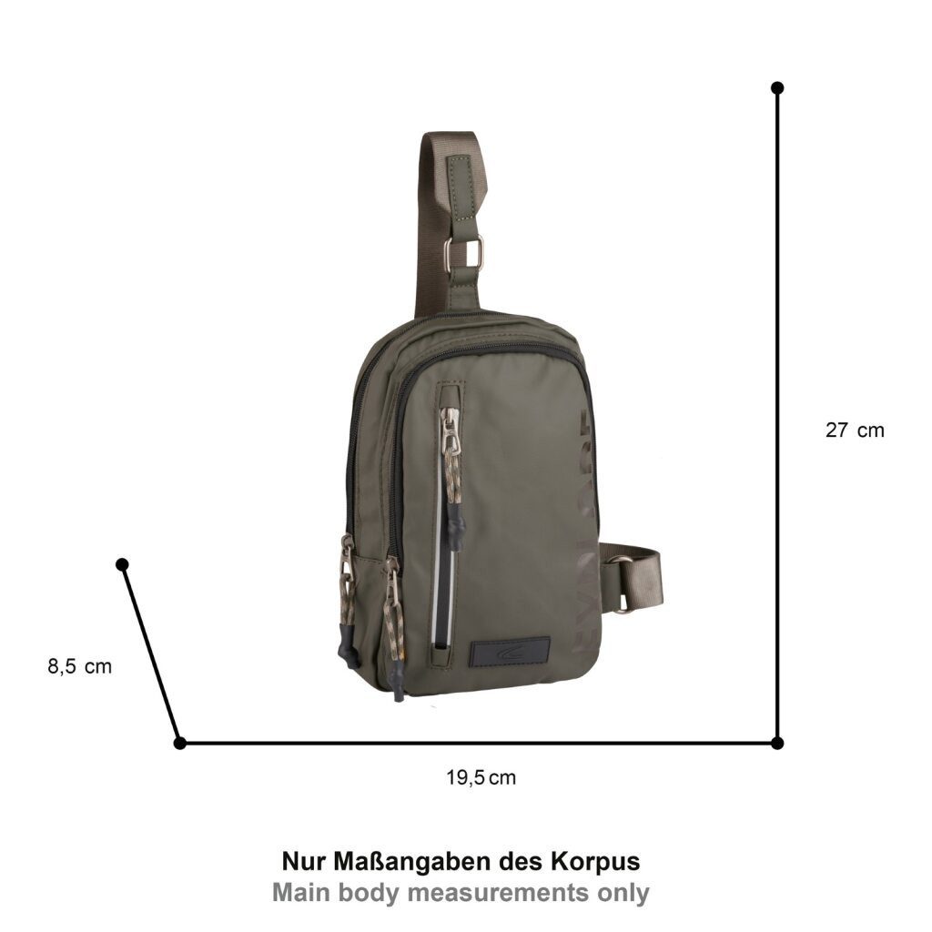 camel active Cityrucksack Explore, wasserabweisendes recyceltes Nylon und reflektierende Reißverschlüsse
