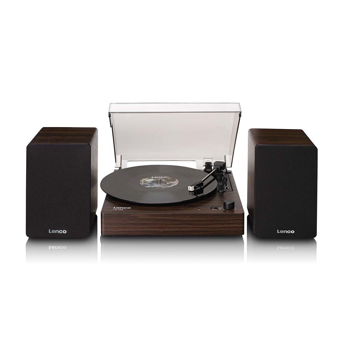 Lenco LS-200WD Plattenspieler (Riemenantrieb, Bluetooth, Bluetooth-Streaming, Vinyl-Wiedergabe, Plug-and-Play, AUX-Eingang)