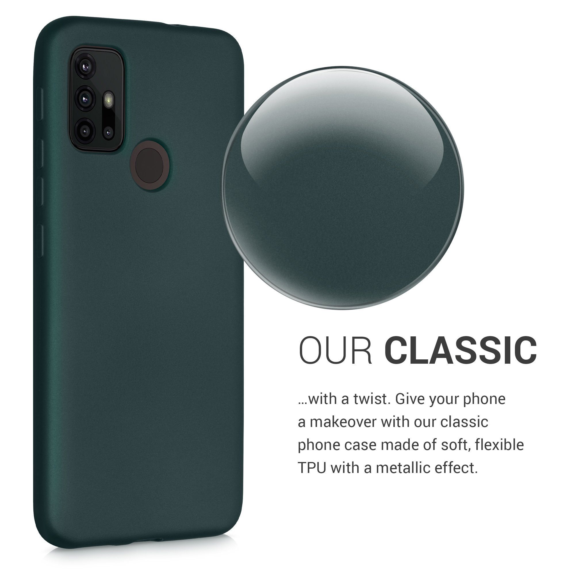 kwmobile Handyhülle Handyhülle für Motorola Moto G30 / Moto G20 / Moto G10 Hülle, Silikon Case metallisch schimmernd - Schutzhülle Cover