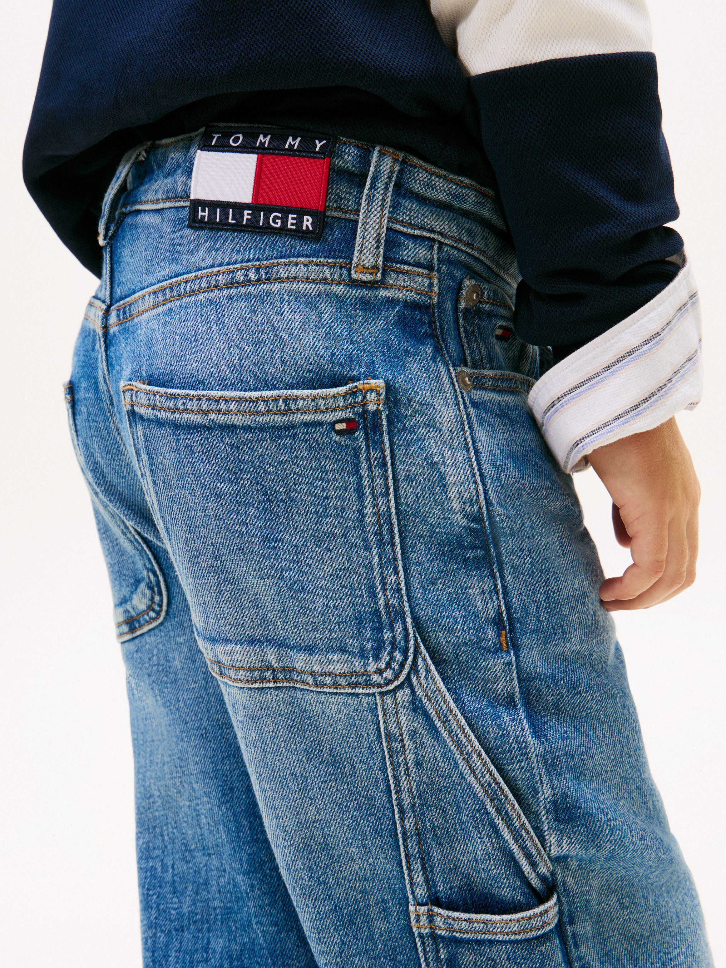 Tommy Hilfiger Gerade Jeans HERITAGE FLAG BAGGY WORKER JEANS Regular fit, für Kinder bis 16 Jahre
