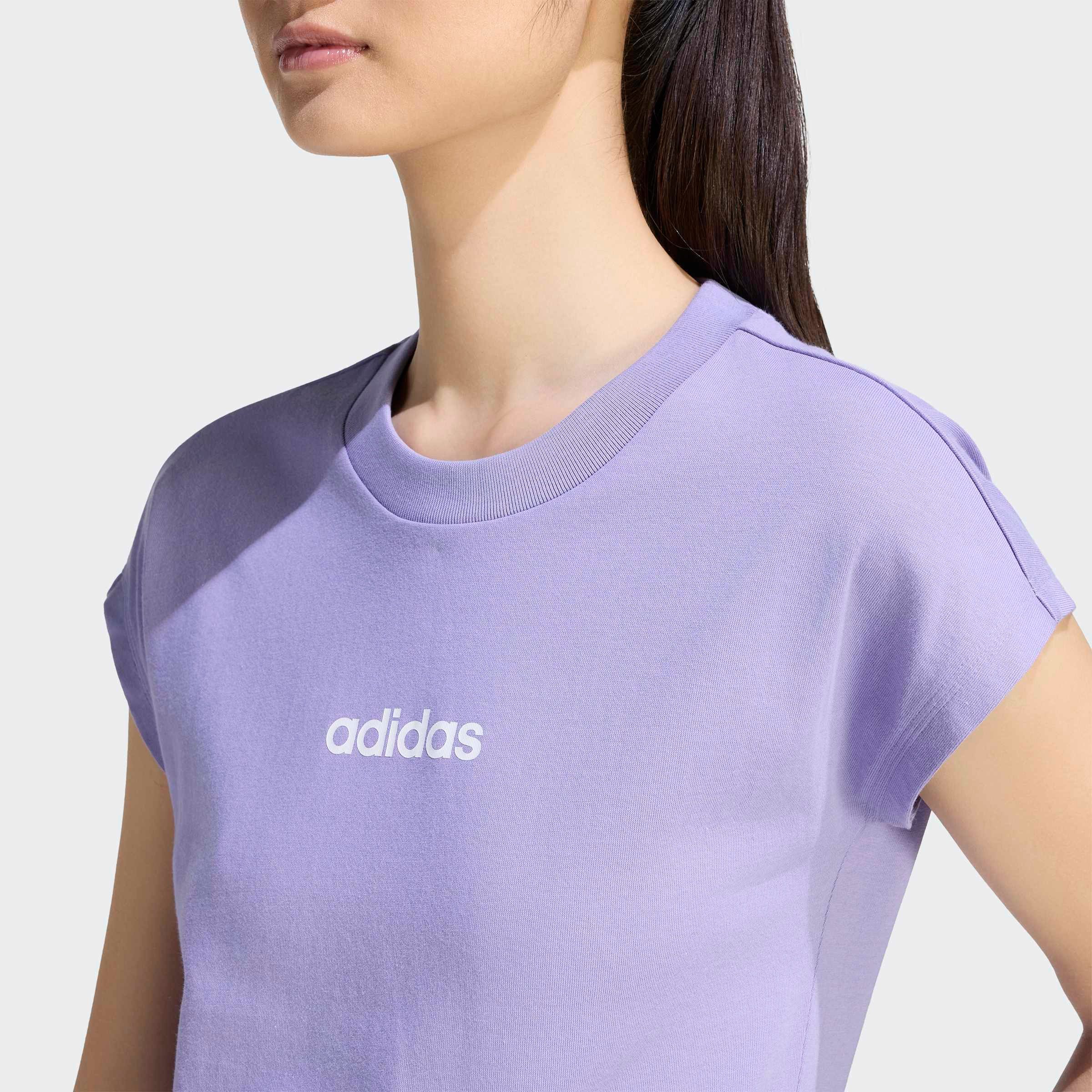 adidas Sportswear T-Shirt ESSENTIALS LINEAR COTTON sportlicher Stil, Kurzarm, ohne Verschluss, aus Baumwolle