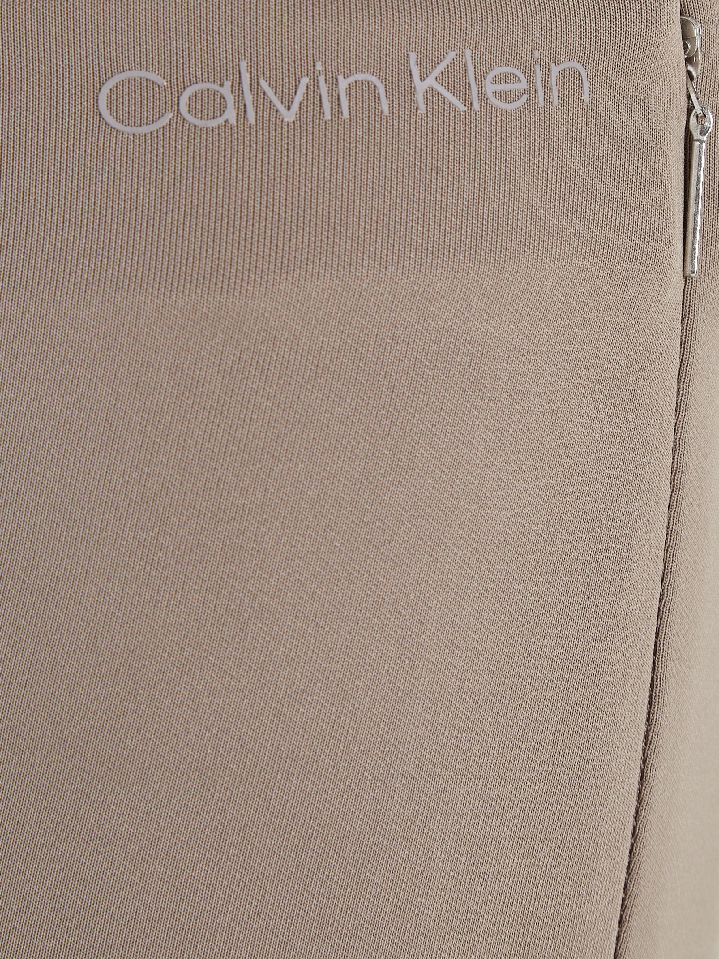 Calvin Klein Leggings TECHNICAL KNIT Reißverschluss LEGGING grey Beinabschluss mit am