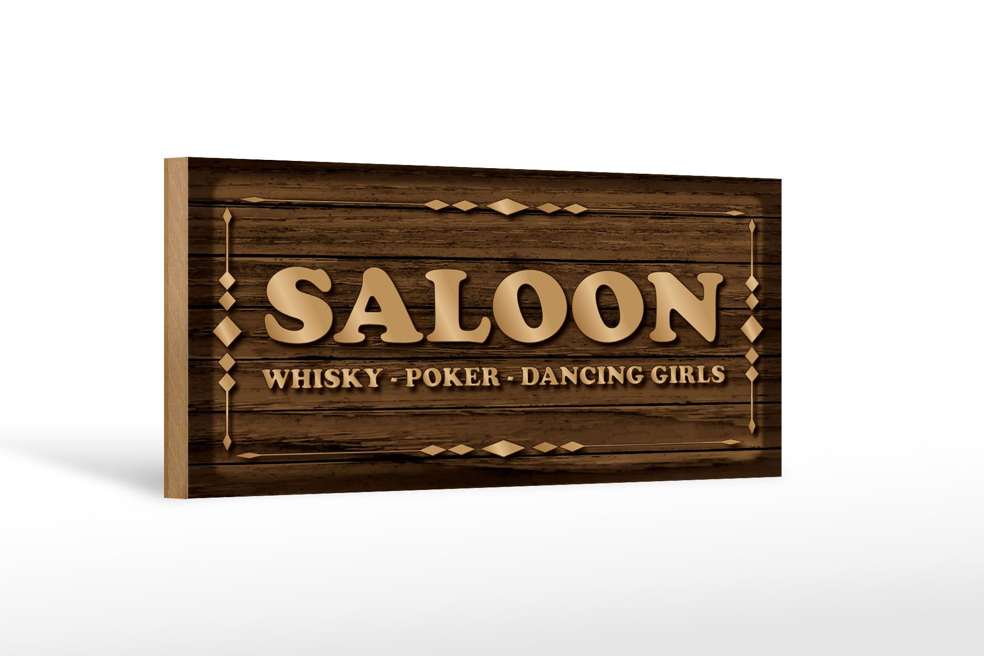 Holzbild Spruch 27x10 cm Saloon – Whiskey Poker