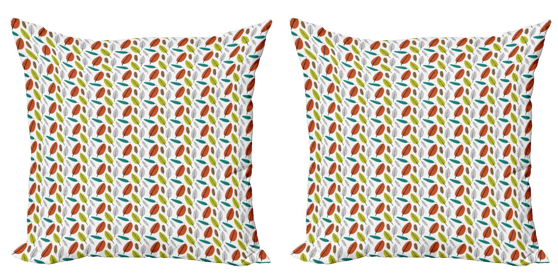 Kissenbezüge Modern Accent Doppelseitiger Digitaldruck, Abakuhaus (2 Stück), Blätter Kreative Herbst-Blatt-Muster