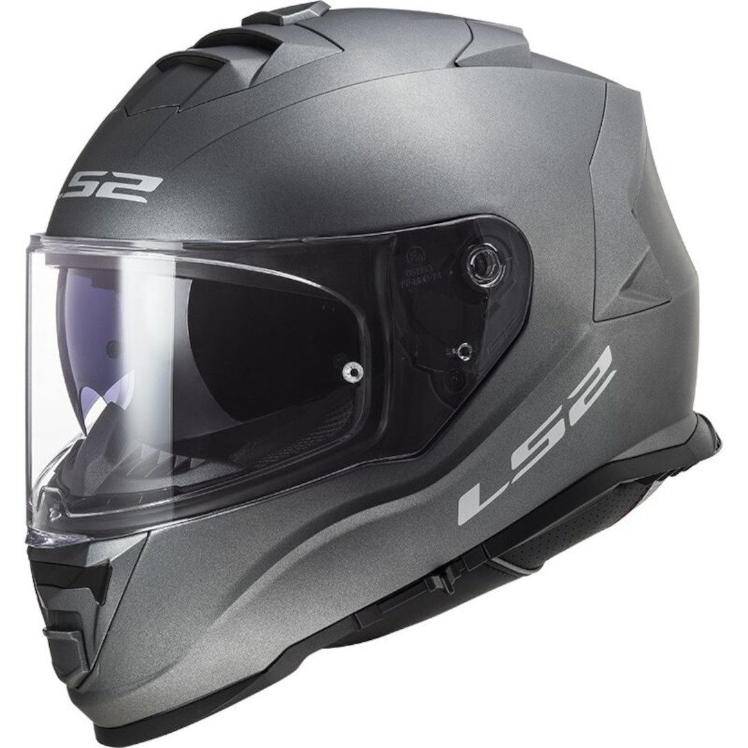 LS2 Motorradhelm FF800 Storm Solid Helm, Integriertes Sonnenvisier