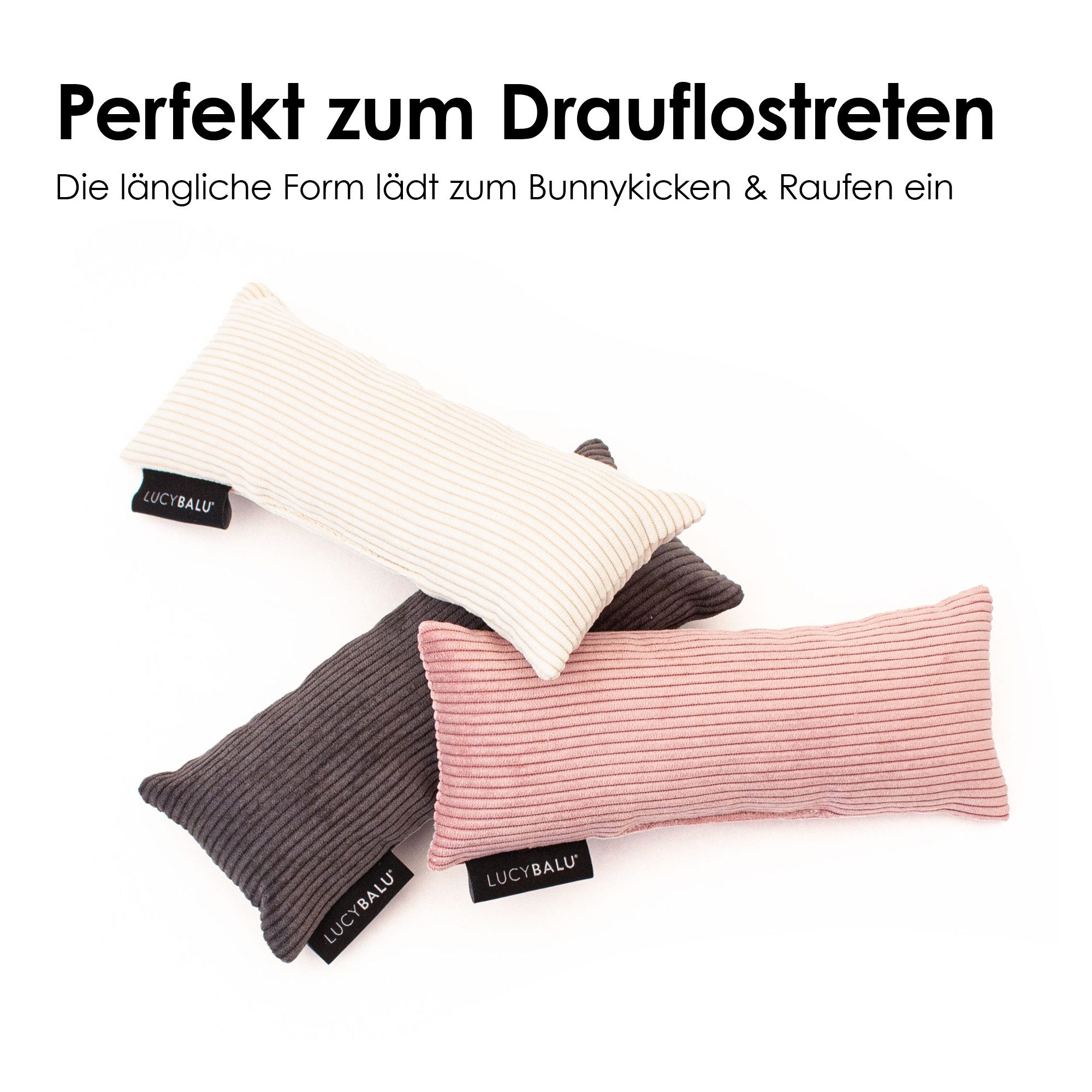 LucyBalu Tierkuscheltier »KICK BUNNY Katzenkissen mit Catnip / Katzenminze aus Cord & Wolle«