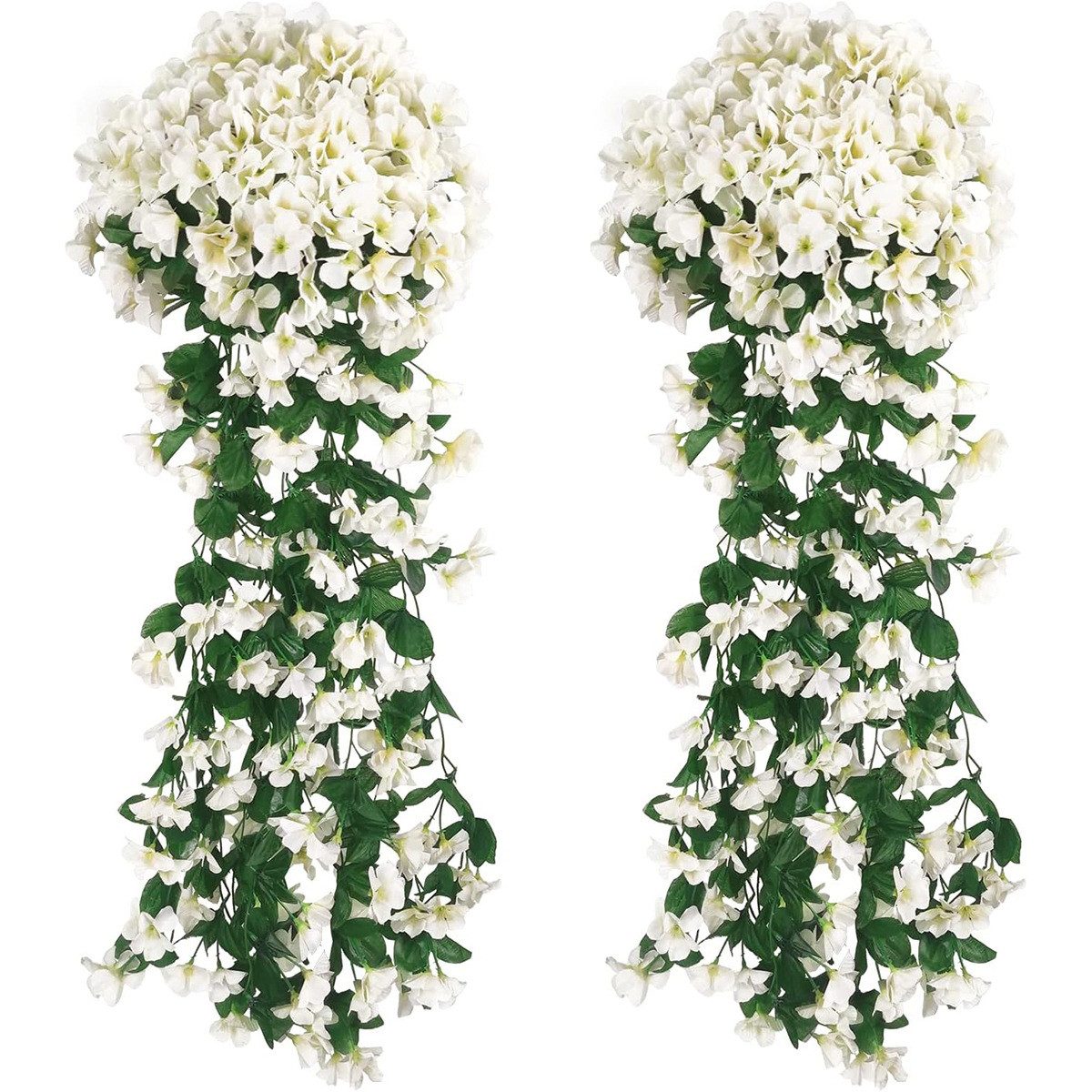 Kunstpflanze 2 Stück Künstlich Hängende Blumen, Blauregen Efeublumen Glyzinien, TUWENA, Kunstblumen Veilchen Hgende Blumen für Außen Innen Hochzeit Terrasse