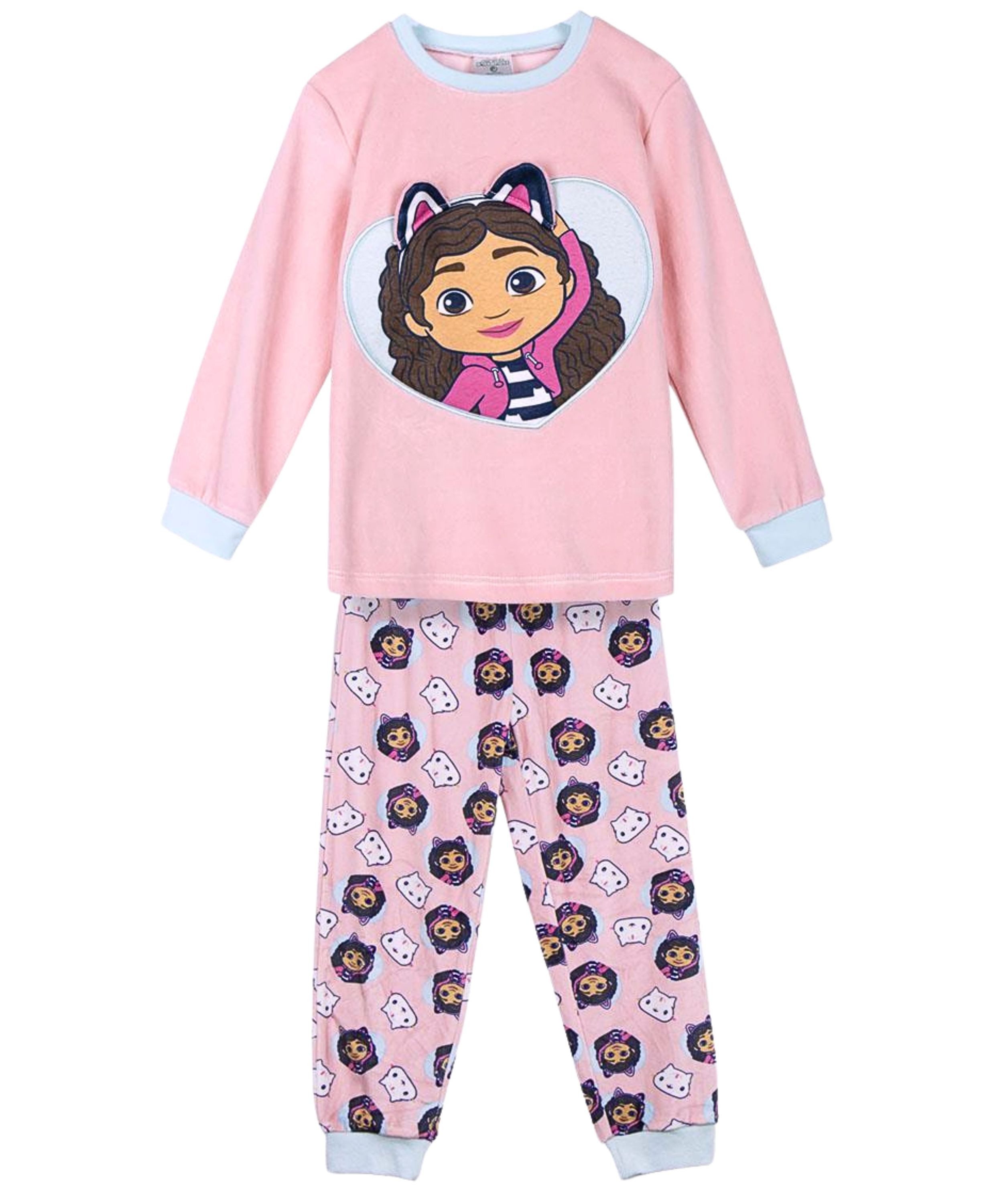 Dreamworks Gabby’s Dollhouse Schlafanzug Gabby & Kuchi (2 tlg) Mädchen Fleece Pyjama langarm Gr. 92 - 116 cm