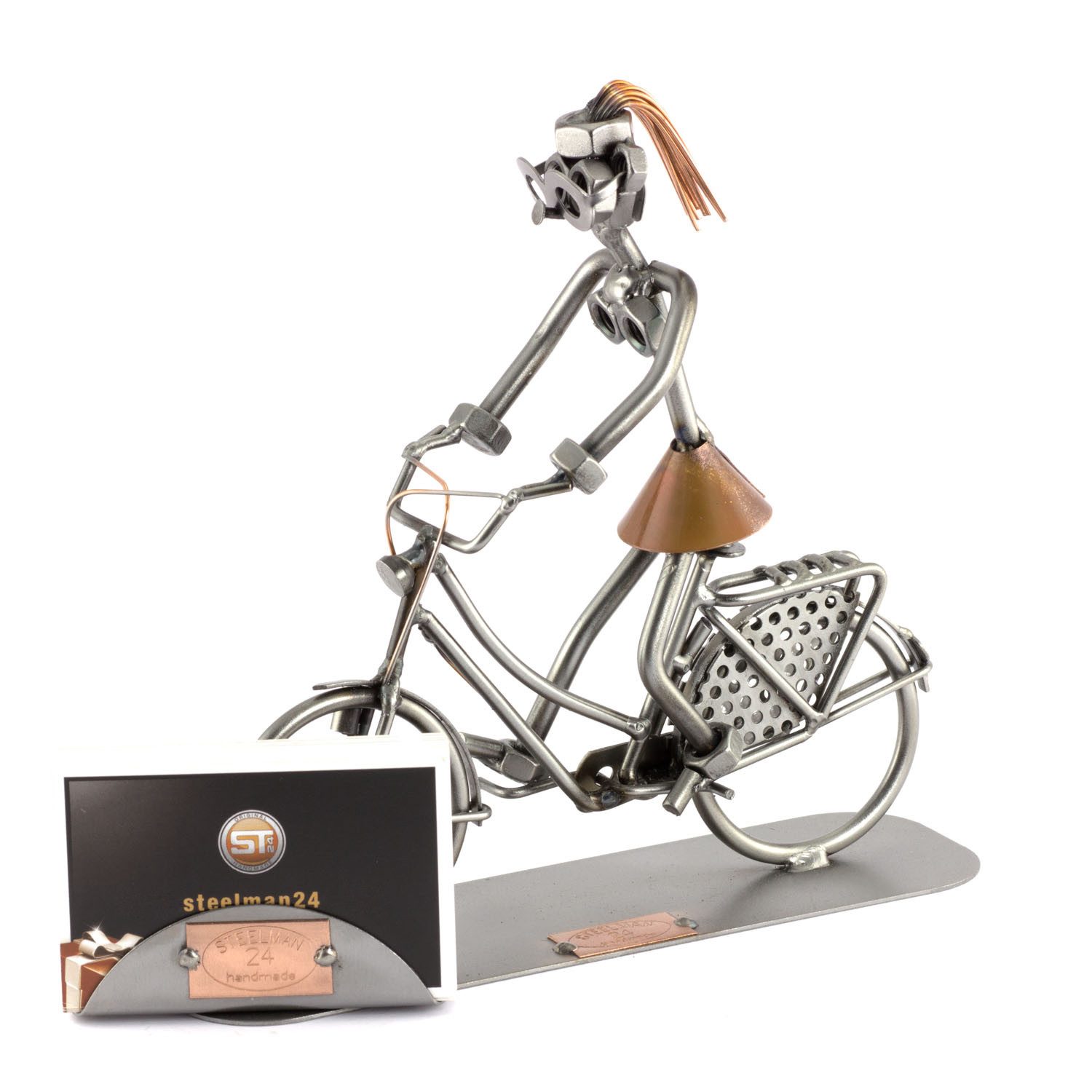 Steelman24 Dekofigur Hollandrad mit Visitenkartenhalter