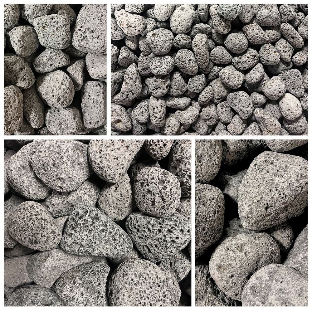 Aquaone Aquarium Aquarium Natursteine Black Lava Pebbles Steine 10 kg Mix Größe S-L