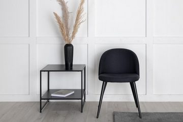 BOURGH Esszimmerstuhl VELVET Dining Chair schwarz - 2 Stühle im Set