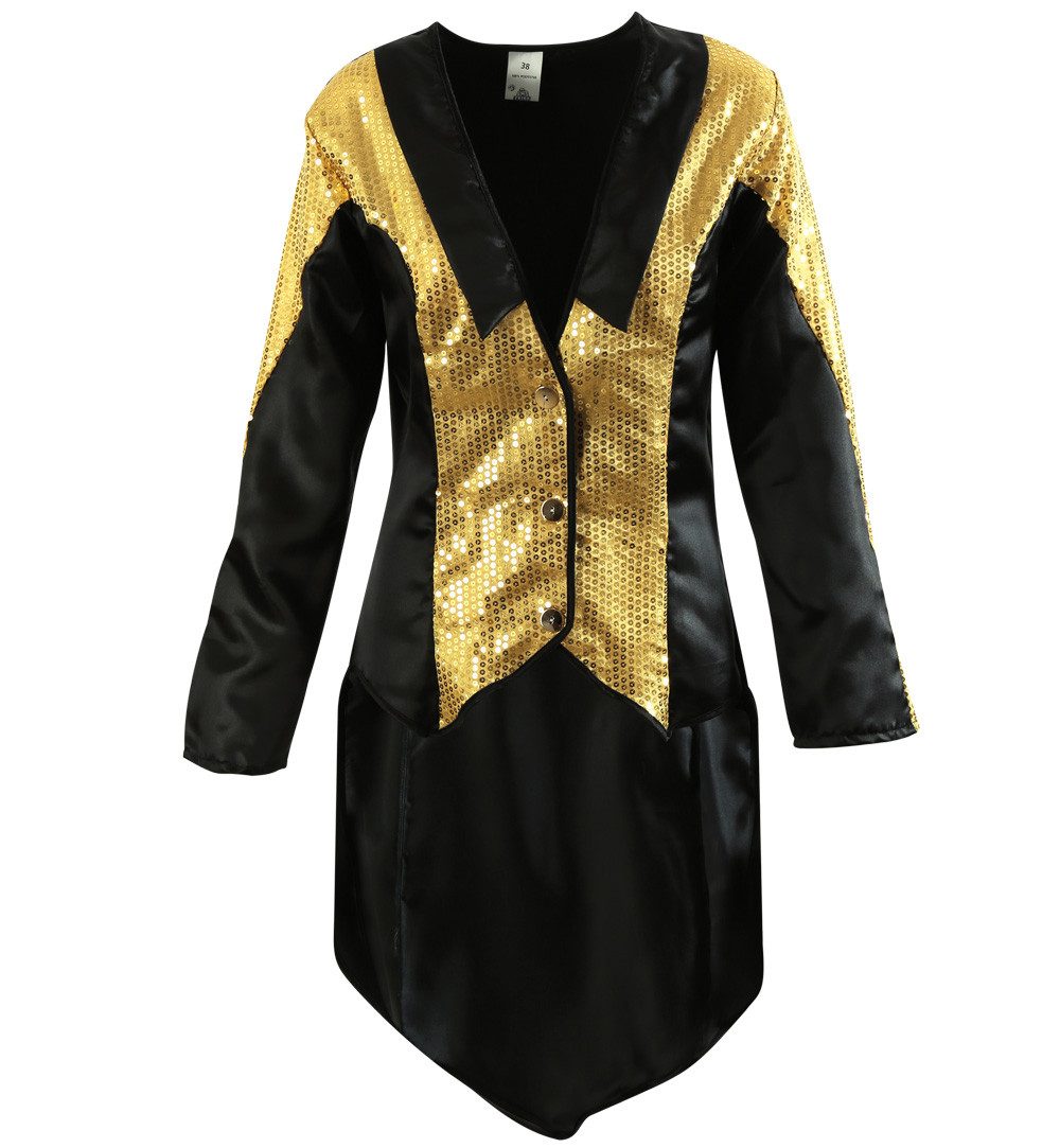 Fries Kostüm Damen Pailletten Frack Jacke in Rot Gold oder Silber Karneval, Hohe Qualität