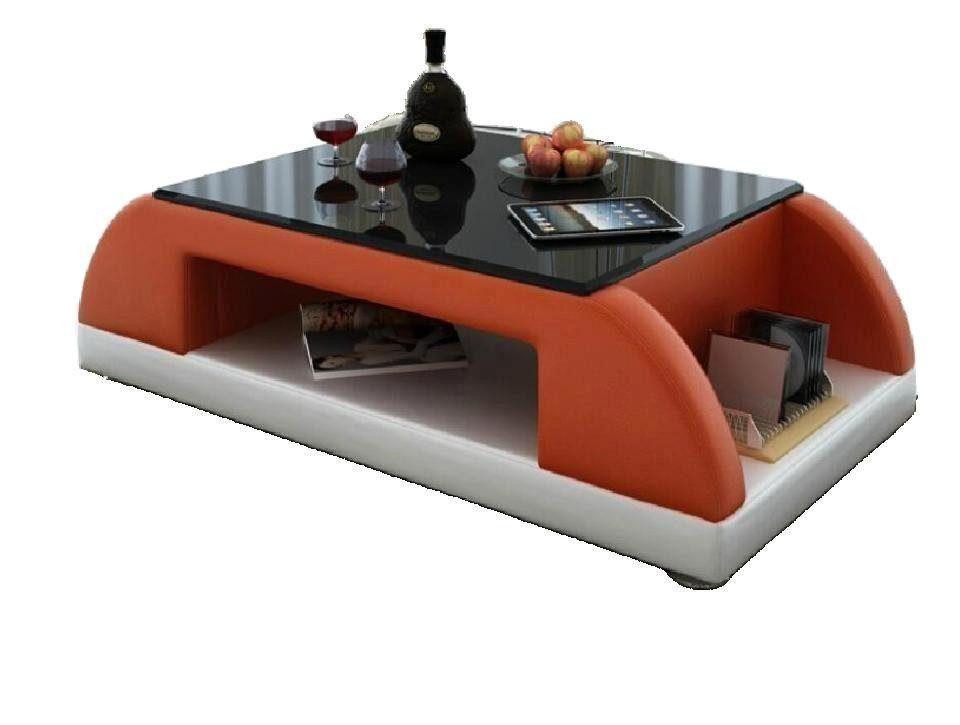 JVmoebel Couchtisch Exklusiver Couchtisch aus italienischem Leder und massivem Holz, Made in Europa