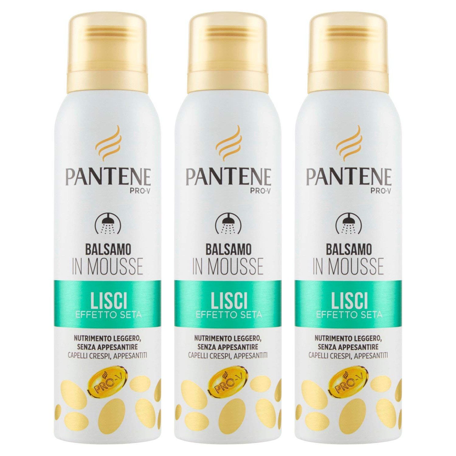Pantene Haarspülung Pro-V Conditioner aus glattem Mousse, Seideneffekt Pflegespülung 140ml, 3-tlg.