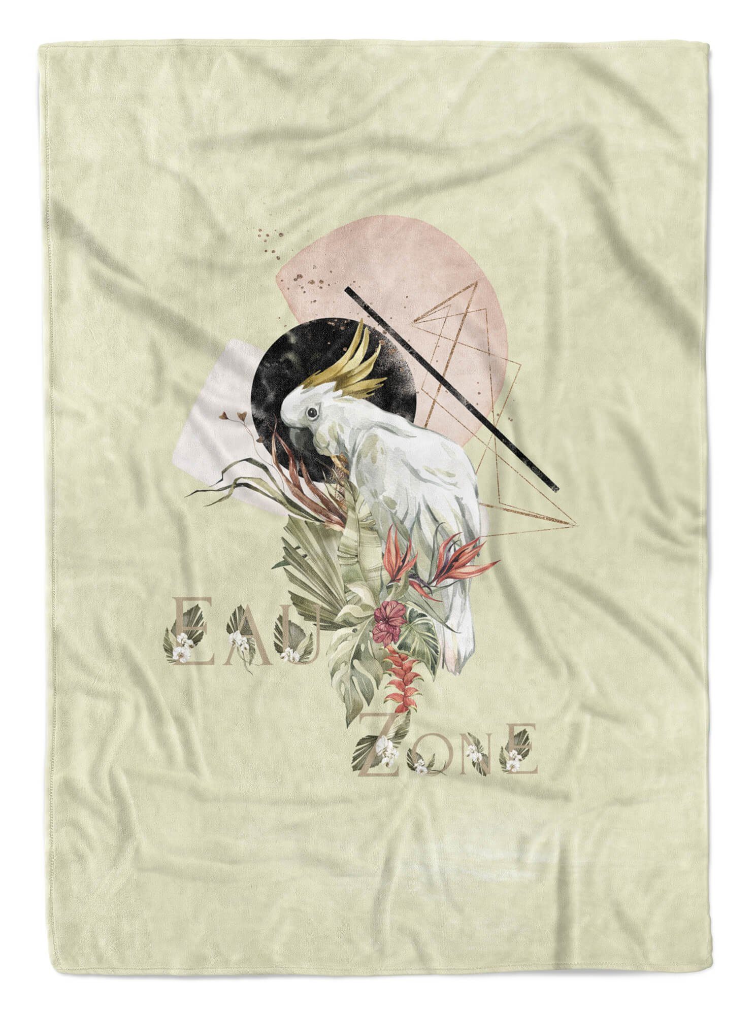 Papagei Handtuch Blumen Sinus Saunatuch Duschhandtu, Kunstvoll Schön Baumwolle-Polyester-Mix (1-St), Motiv Art Strandhandtuch Kuscheldecke Handtuch Handtücher