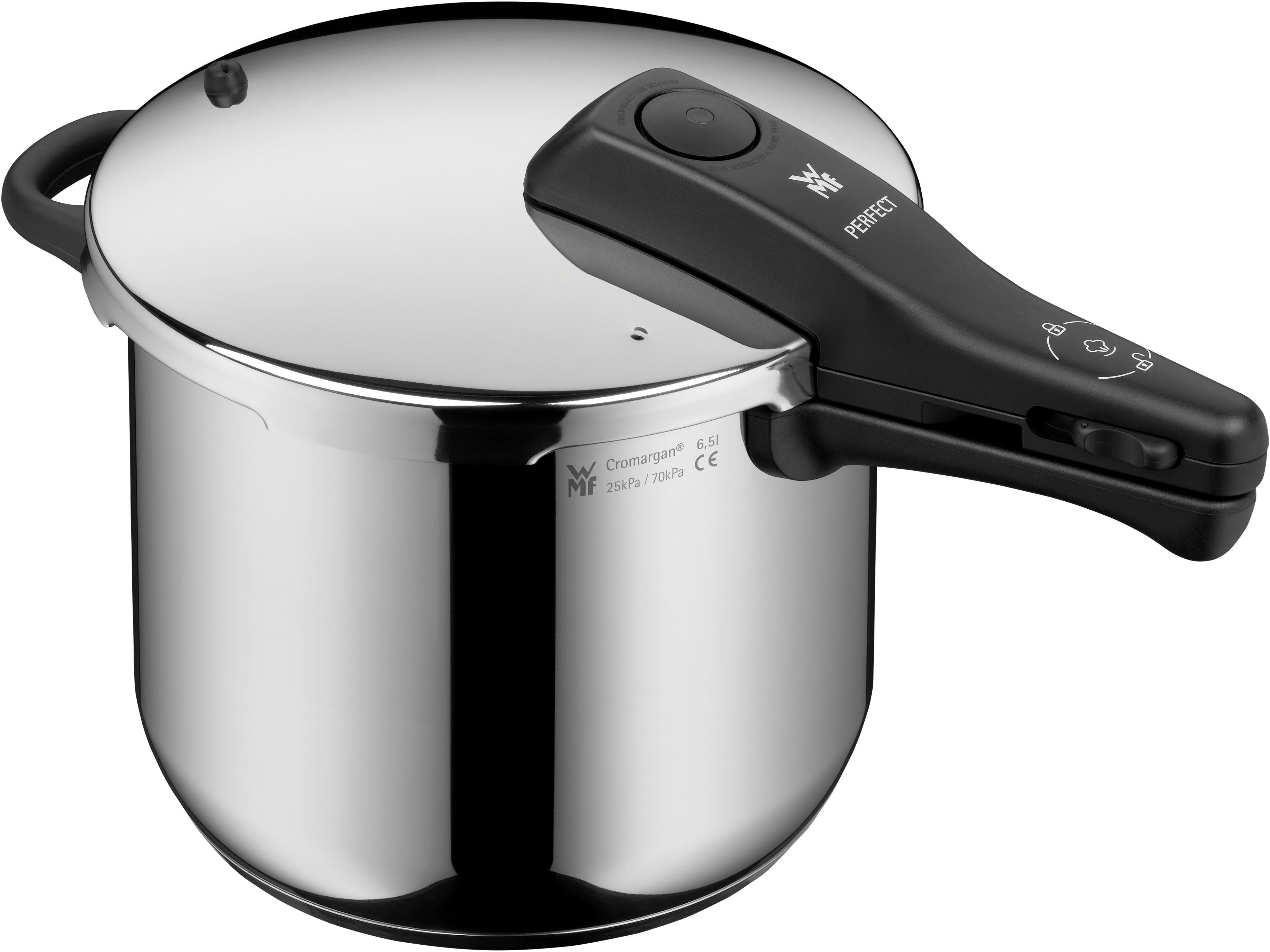 WMF Schnellkochtopf Perfect Dampfkochtopf, Cromargan® Edelstahl Rostfrei 18/10, Kochanzeige, Sicherheitssystem, einfache Reinigung