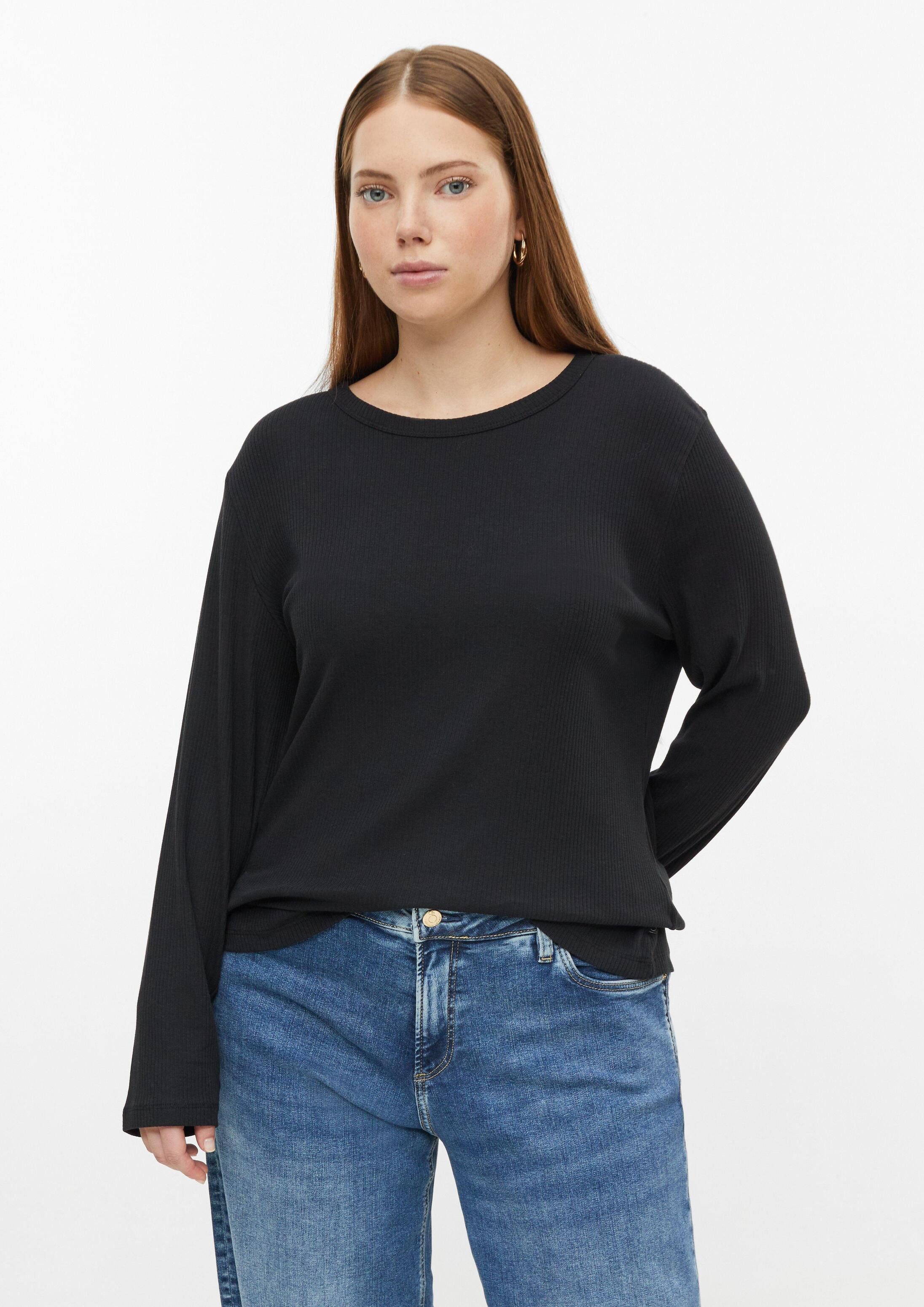 QS Langarmshirt T-Shirt Geripptes Longsleeve
