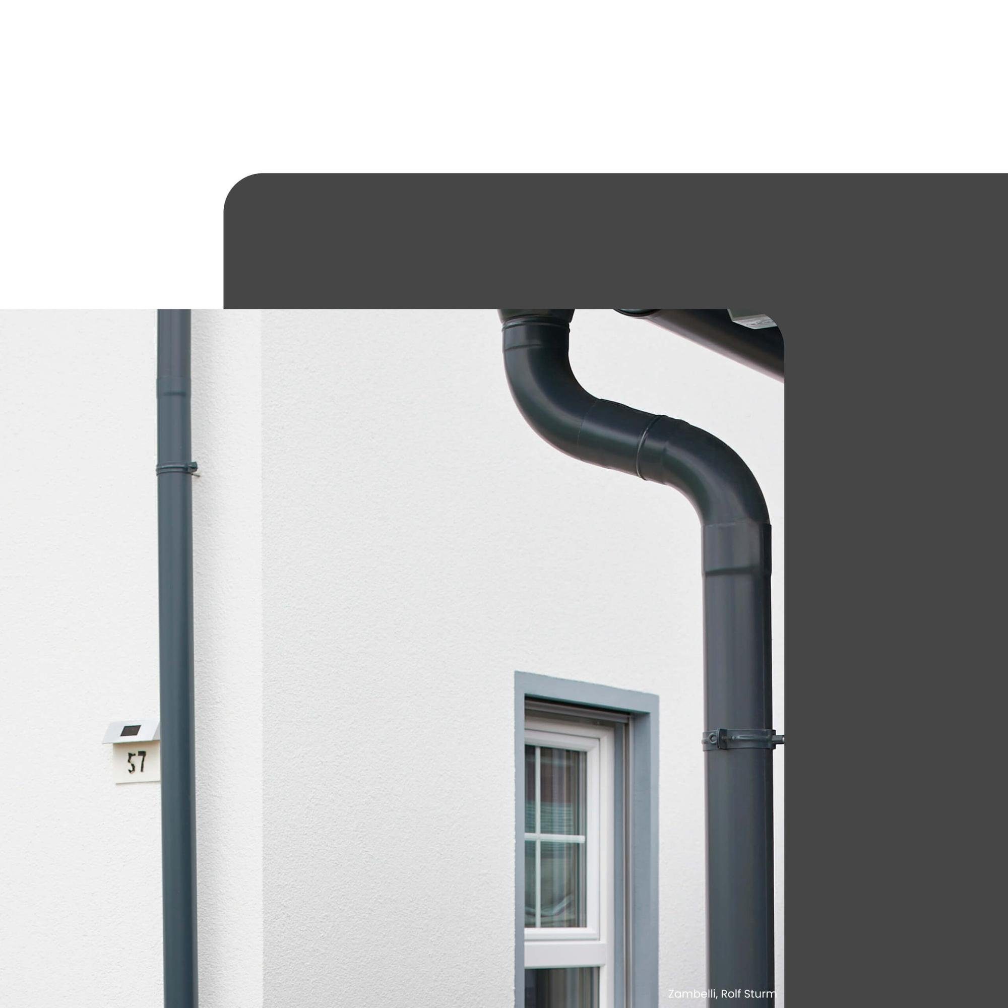 Zambelli Regenfallrohr, (Rohrschelle Fallrohrschelle für Holzmontage Braun DN 100), Rohrhalterung mit hohem Korrosionsschutz, einfache Montage