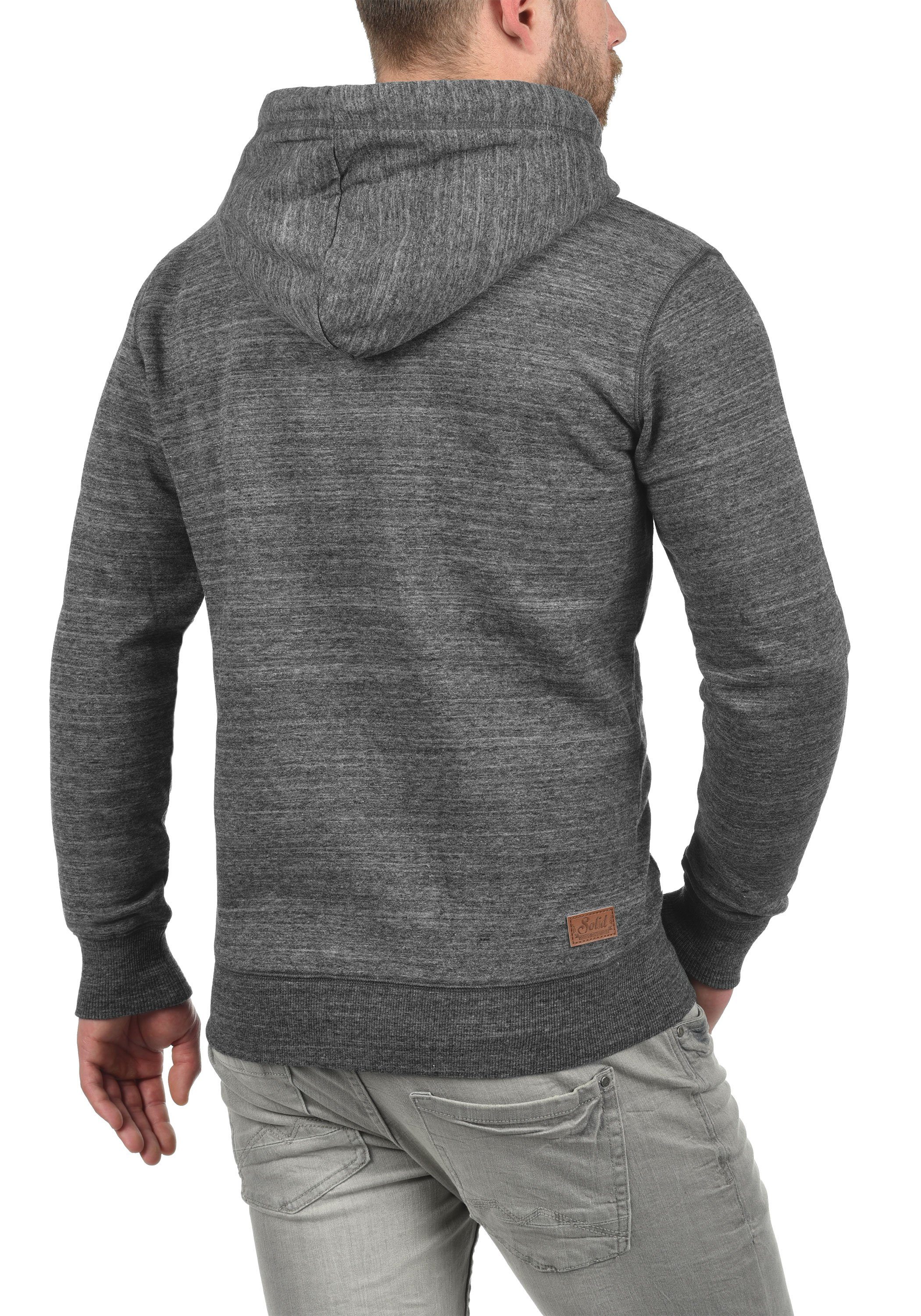 Fleece-Innenseite (8236) Kapuzensweatshirt mit Melange !Solid SDKevin Hoodie Grey