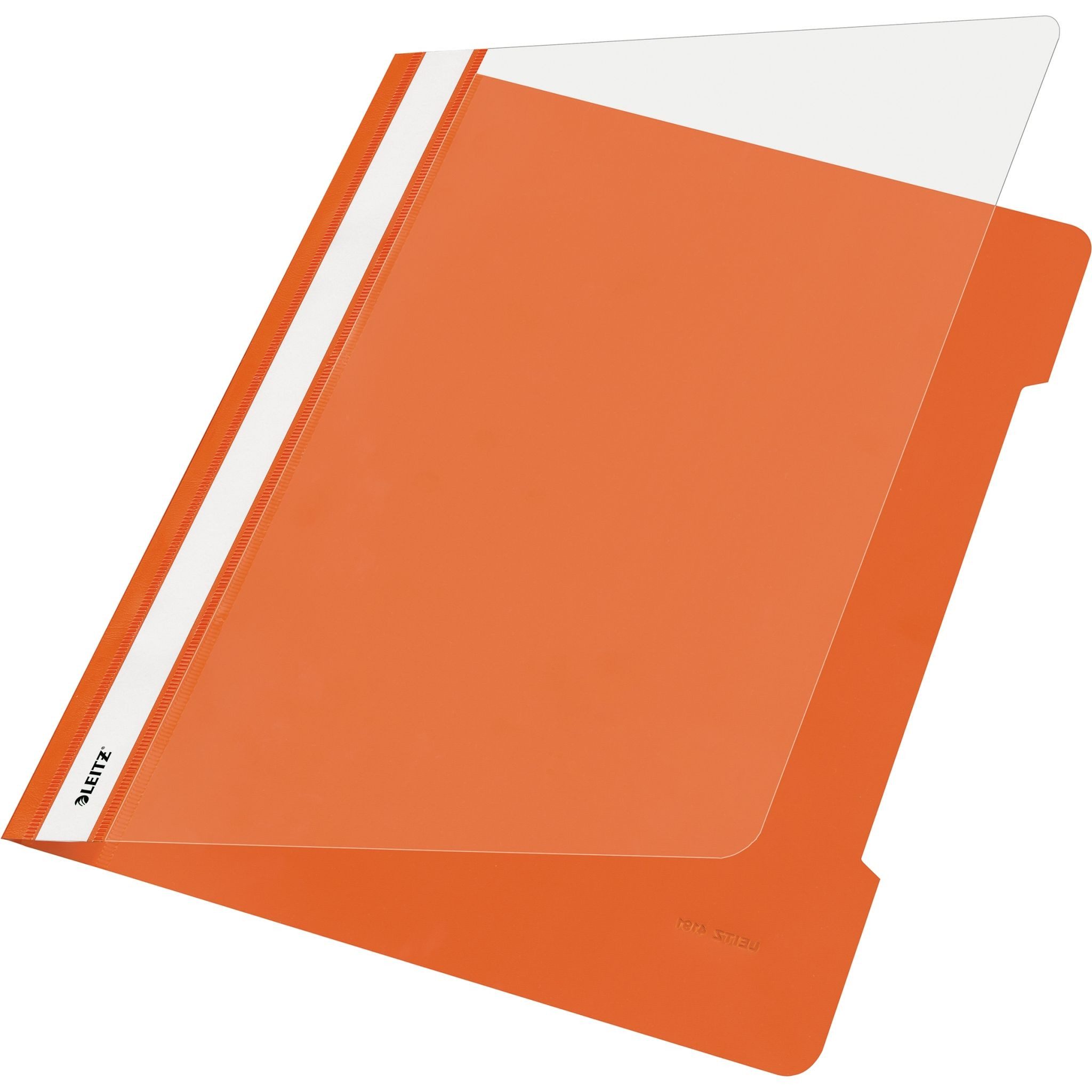 Hefter LEITZ 4191 Schnellhefter A4 langes Beschriftungsfeld PVC orange