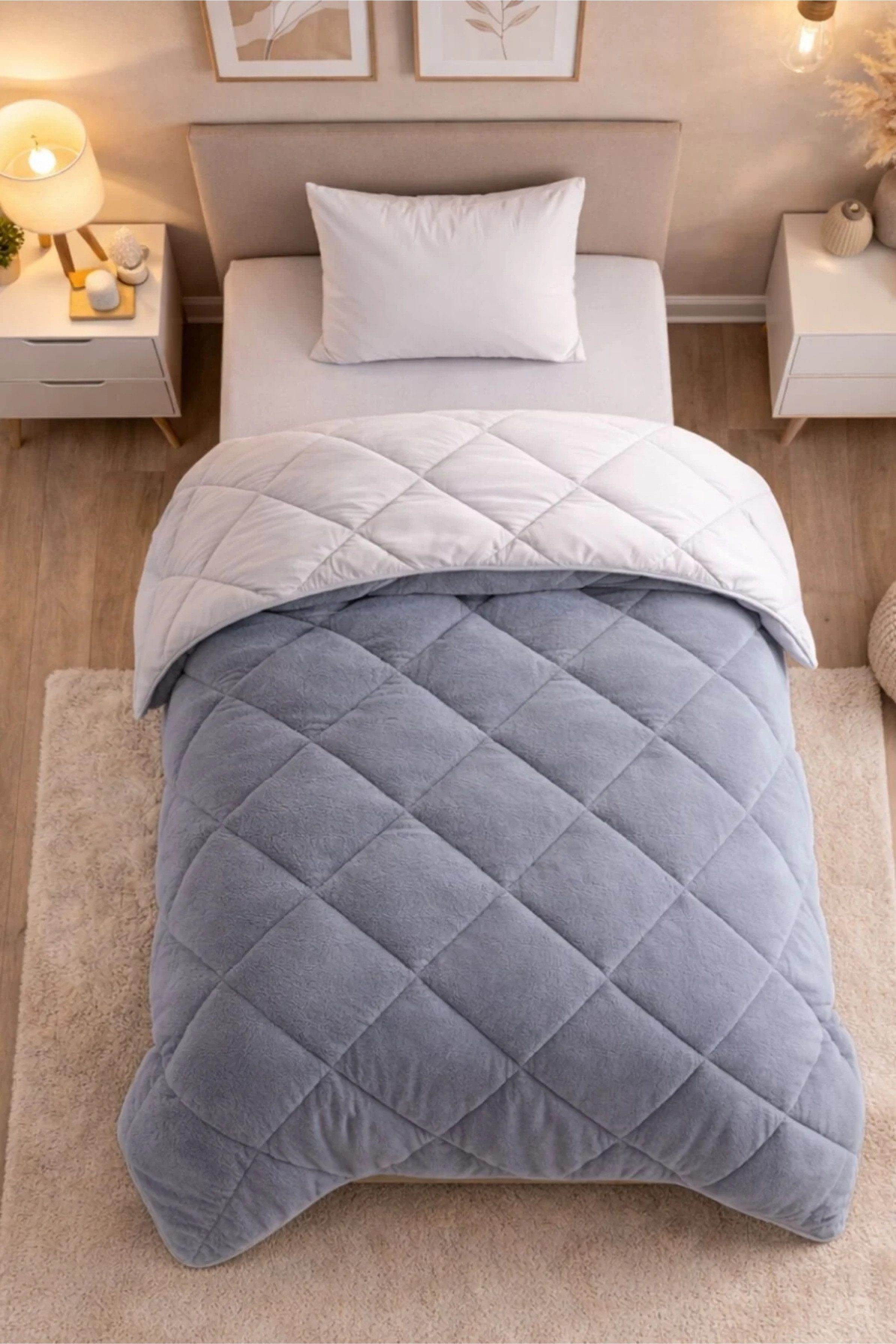 Formeya Baumwollbettdecke Wellsoft Wendesteppdecke 155x220 cm Ganzjahres