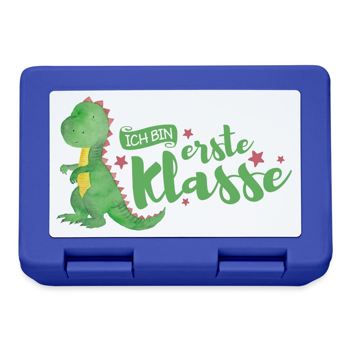 Spreadshirt Lunchbox Einschulung Dino Erste Klasse Dinosaurier Brotdose Lunchbox, Plastik, Aluminium
